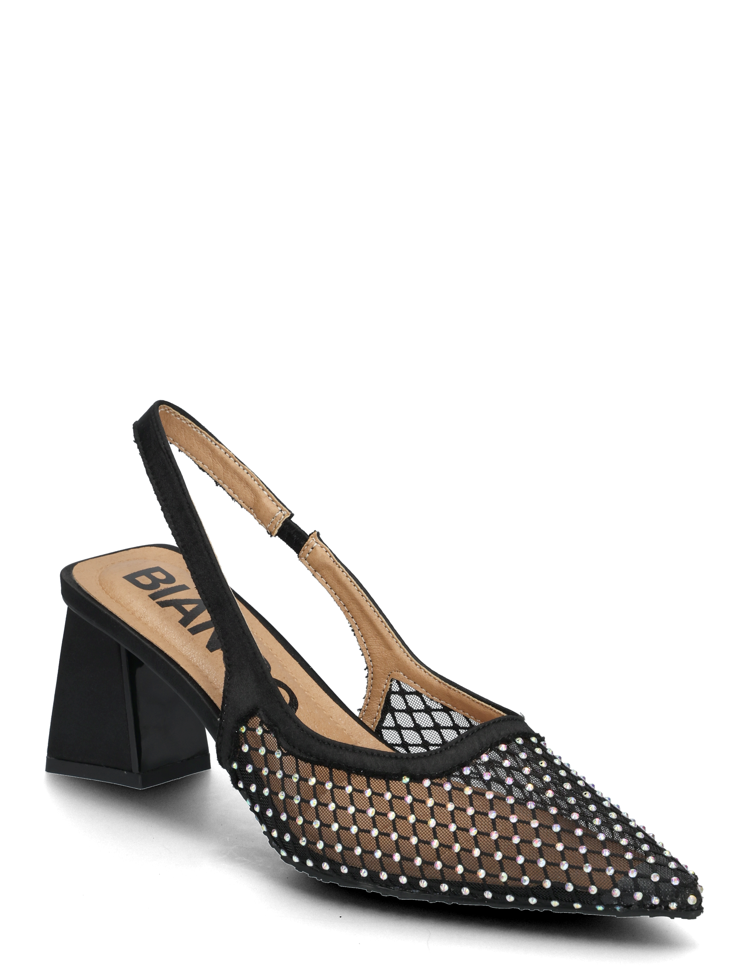 BIANCO Biamaralyn Slingback Rhinestone Mesh Schwarz - 37 - Damen