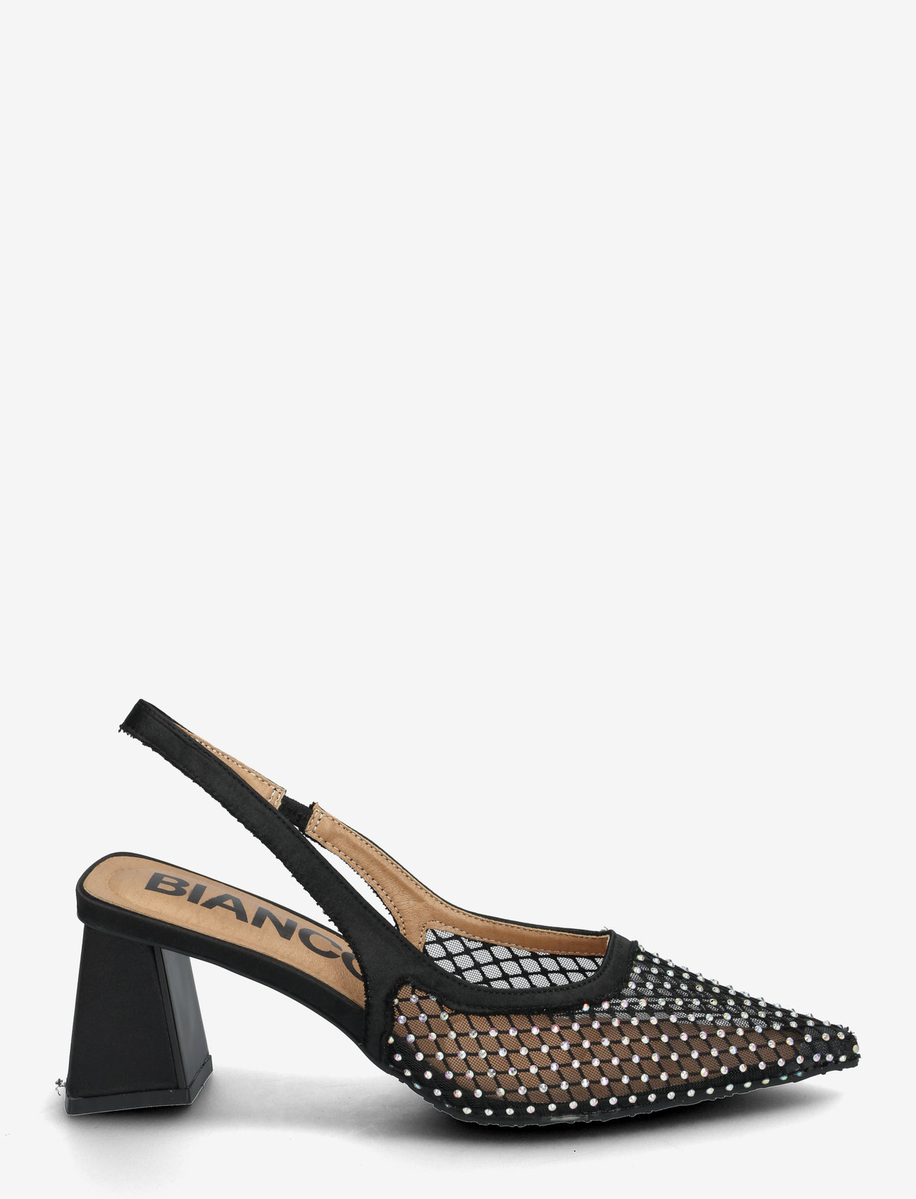 Bianco - BIAMARALYN Slingback Rhinestone Mesh - slingbacks med hæle - black - 1