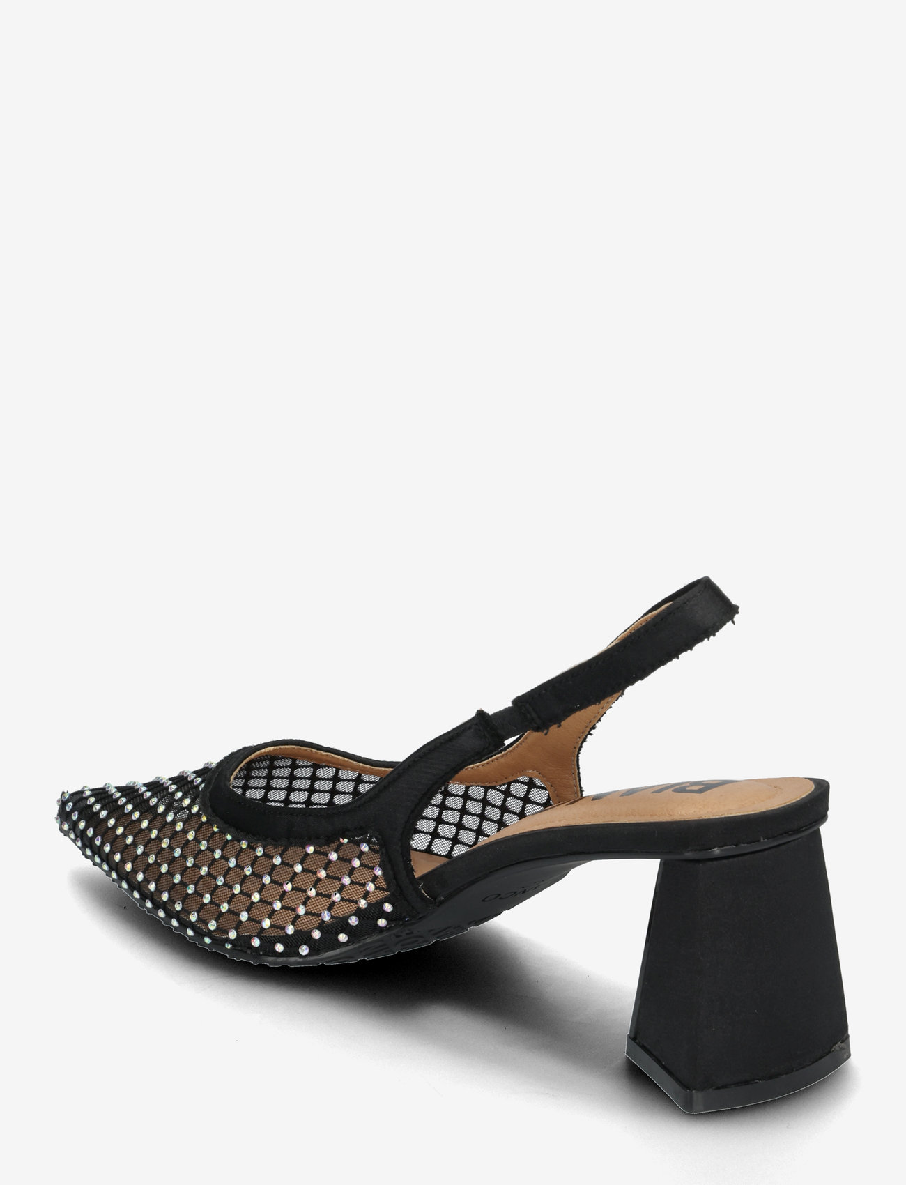 Bianco - BIAMARALYN Slingback Rhinestone Mesh - slingbacks med hæle - black - 2