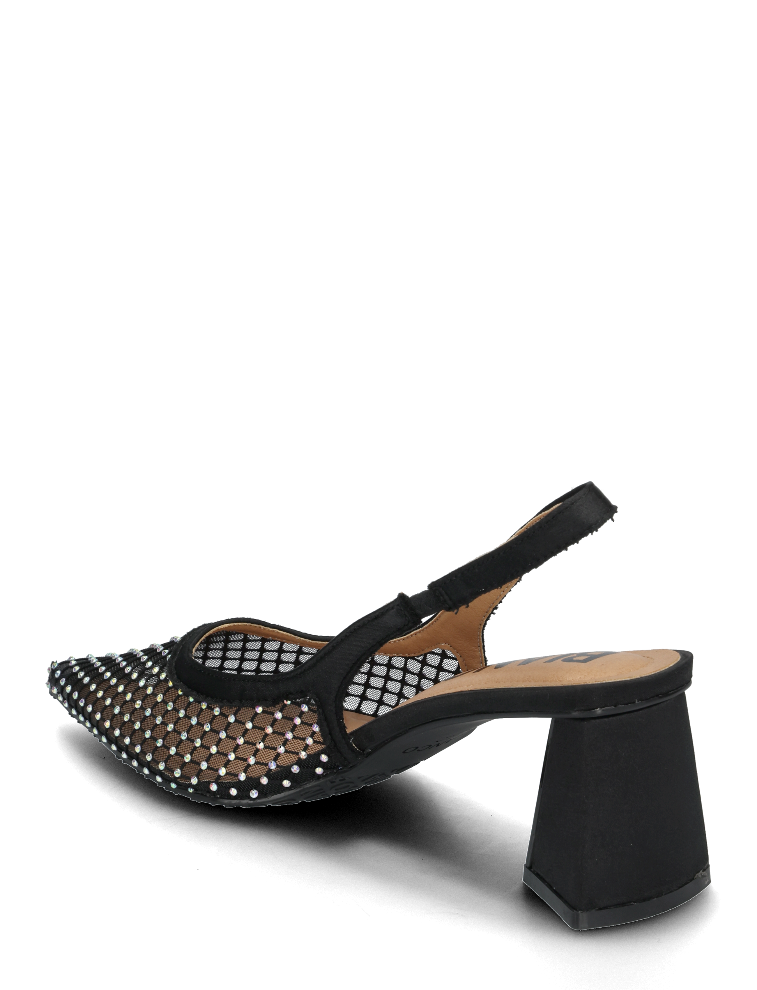 Bianco - BIAMARALYN Slingback Rhinestone Mesh - slingbacks mit absatz - black - 2