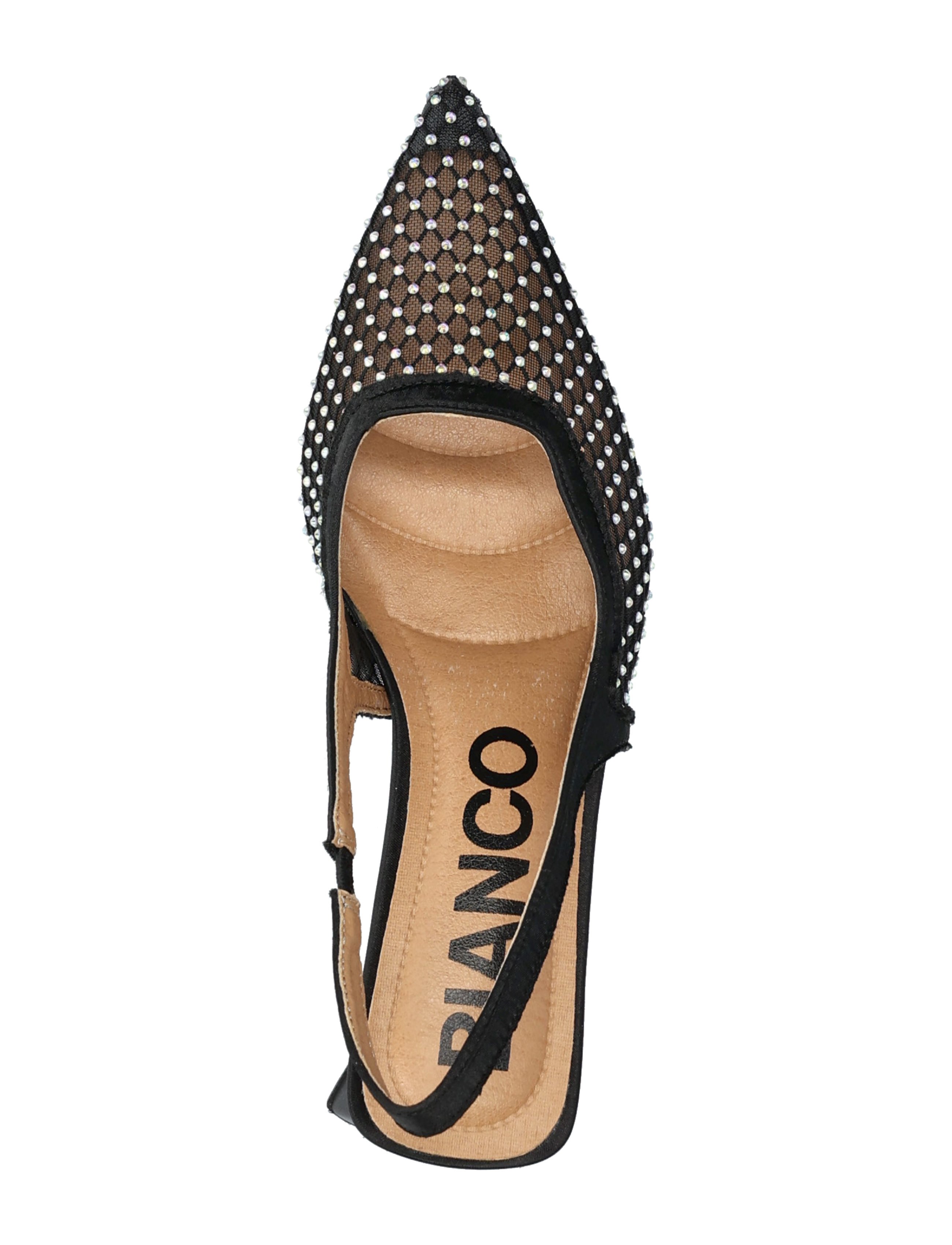 Bianco - BIAMARALYN Slingback Rhinestone Mesh - slingbacks mit absatz - black - 3