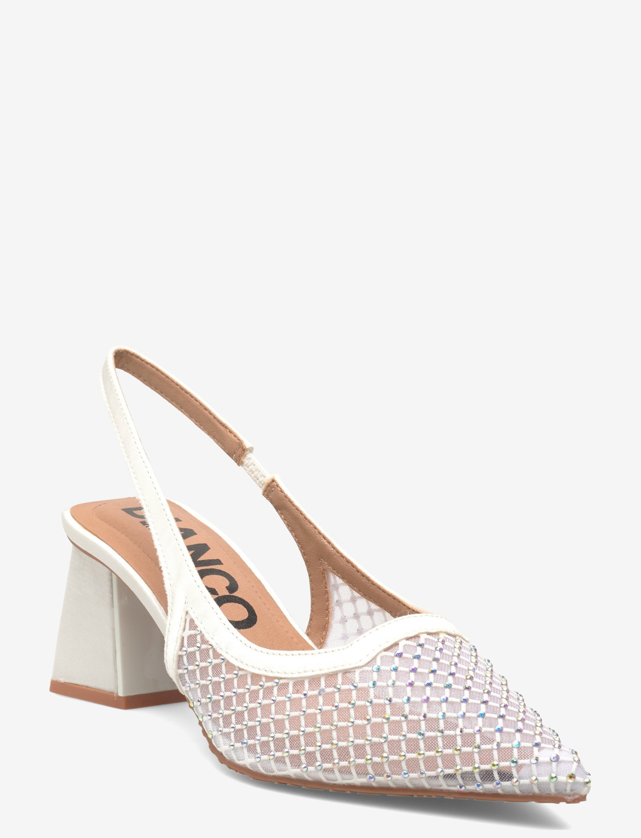 Bianco - BIAMARALYN Slingback Rhinestone Mesh - slingbacks med hæle - off white - 0