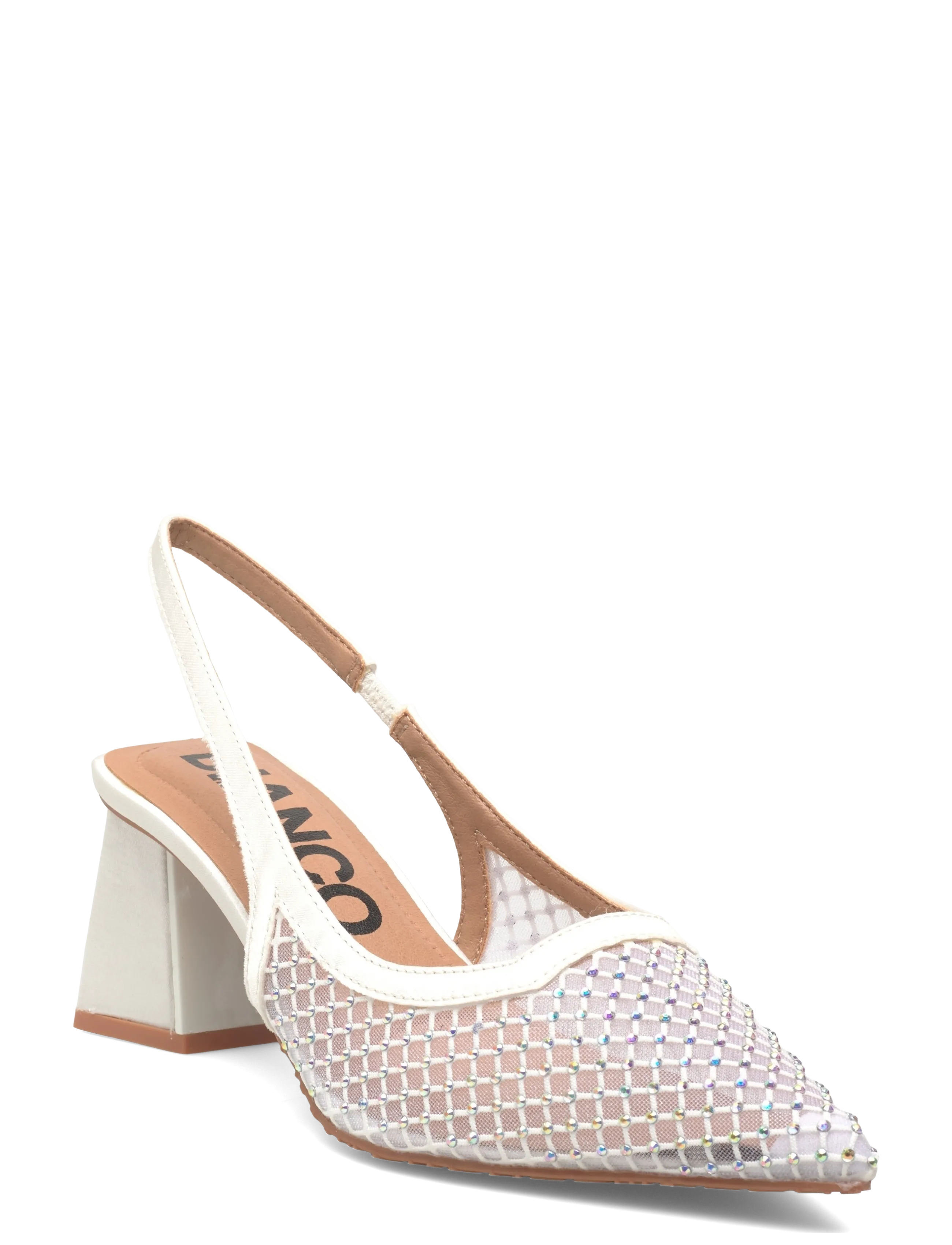 Bianco BIAMARALYN Slingback Rhinestone Mesh - Bianco - OFF WHITE / cream