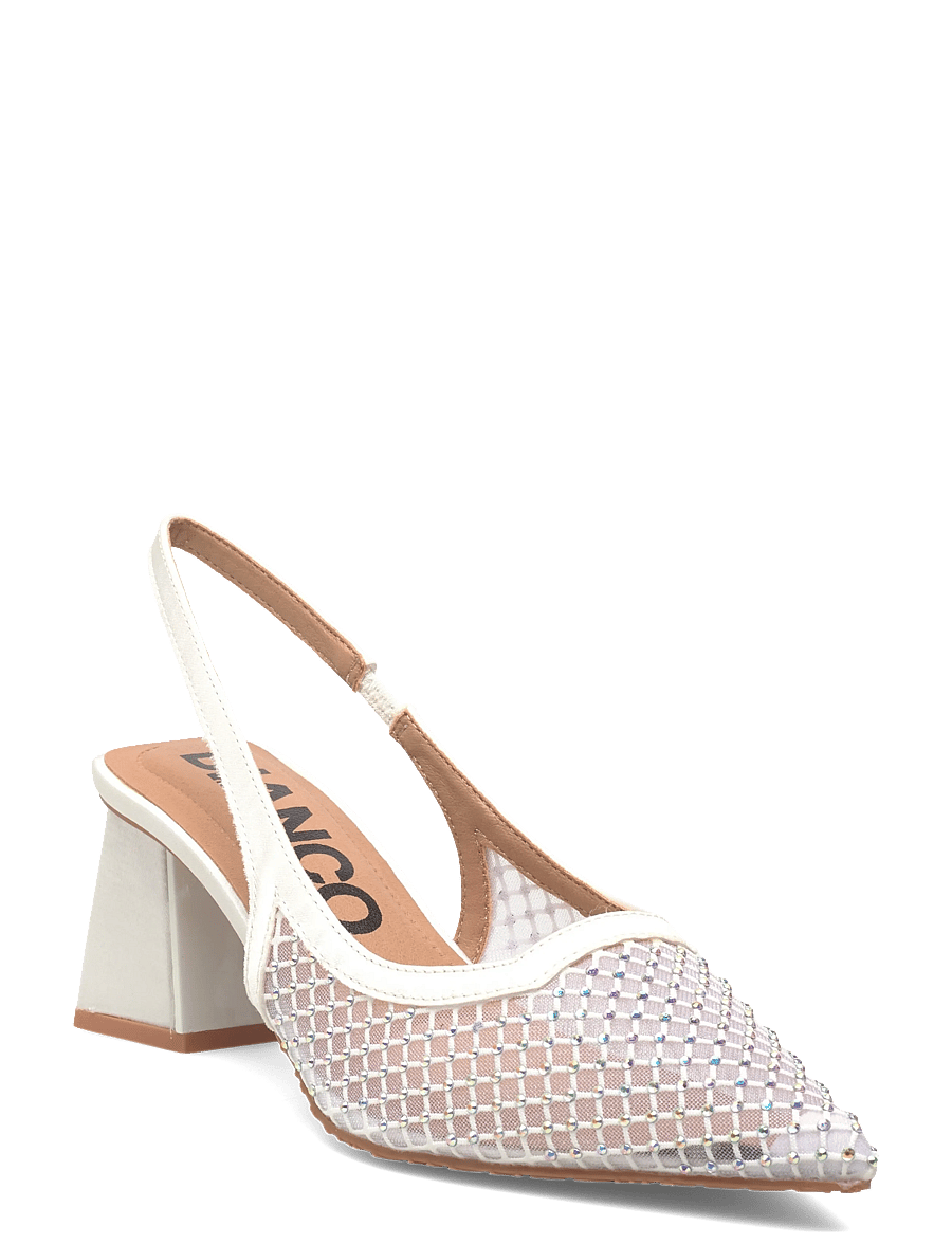 Bianco - BIAMARALYN Slingback Rhinestone Mesh - slingbacks met hak - off white - 0