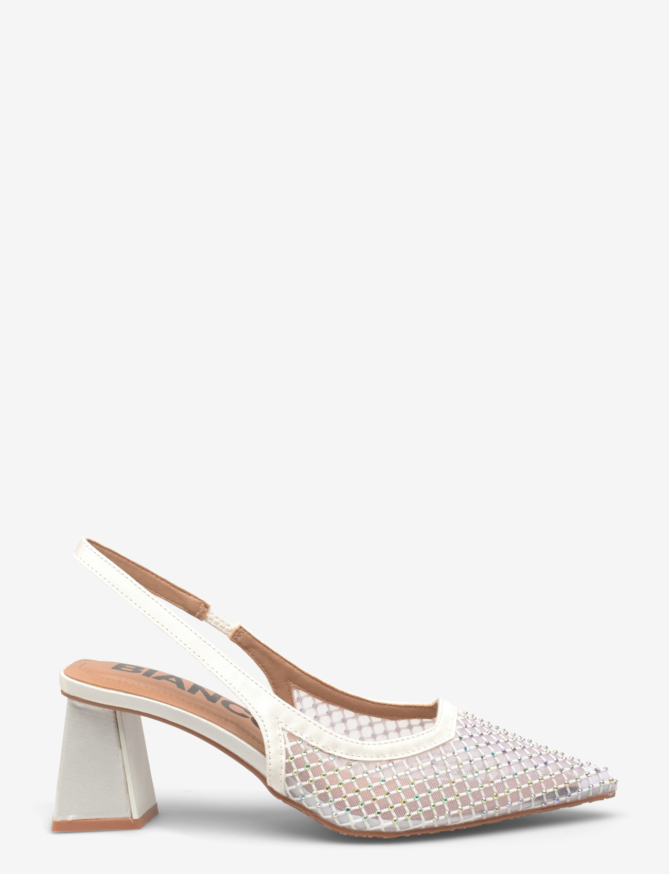 Bianco - BIAMARALYN Slingback Rhinestone Mesh - slingbacks med hæle - off white - 1