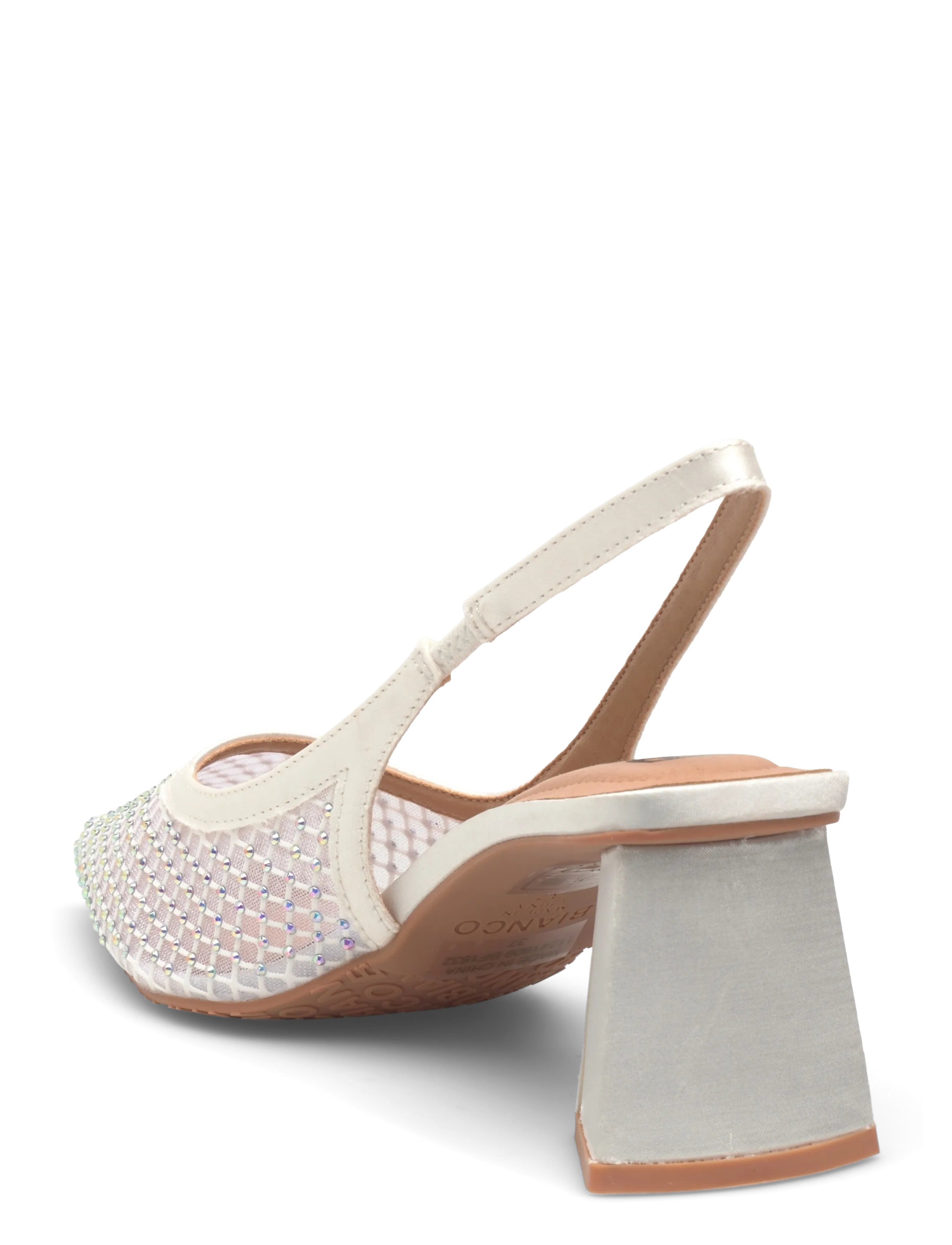 Bianco - BIAMARALYN Slingback Rhinestone Mesh - högklackade slingbacks - off white - 2