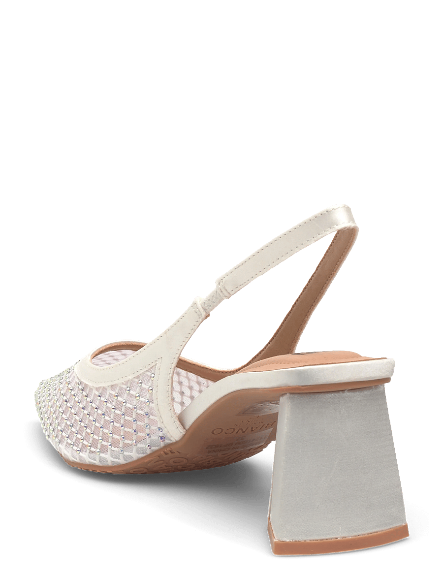 Bianco - BIAMARALYN Slingback Rhinestone Mesh - slingbacks met hak - off white - 2