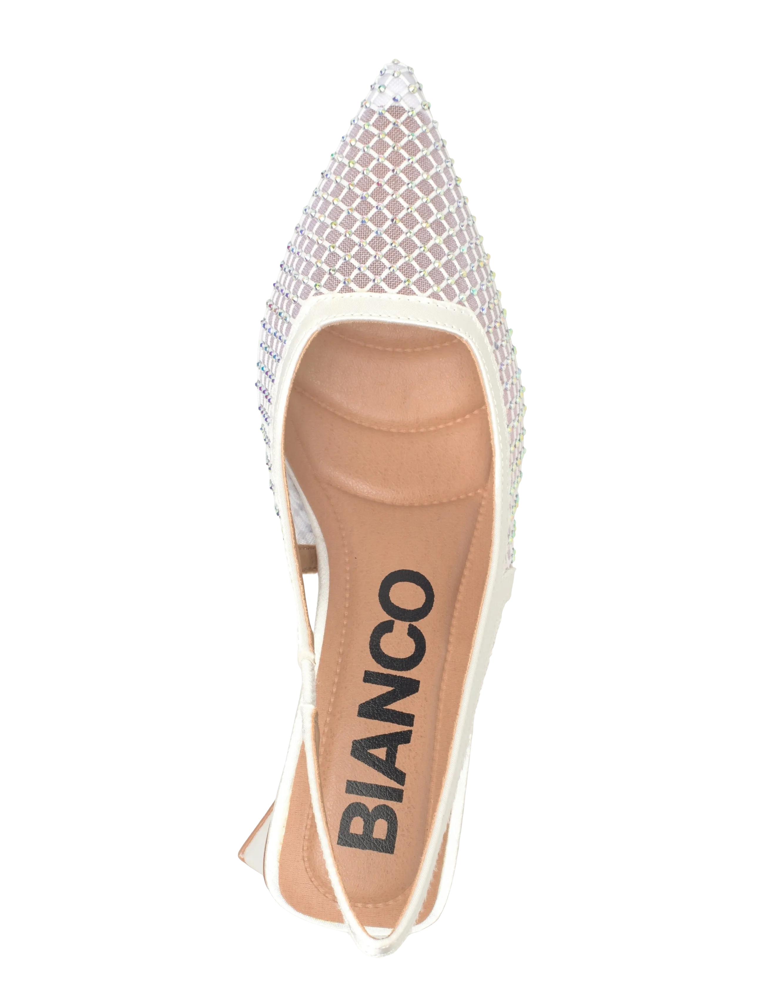 Bianco - BIAMARALYN Slingback Rhinestone Mesh - högklackade slingbacks - off white - 3