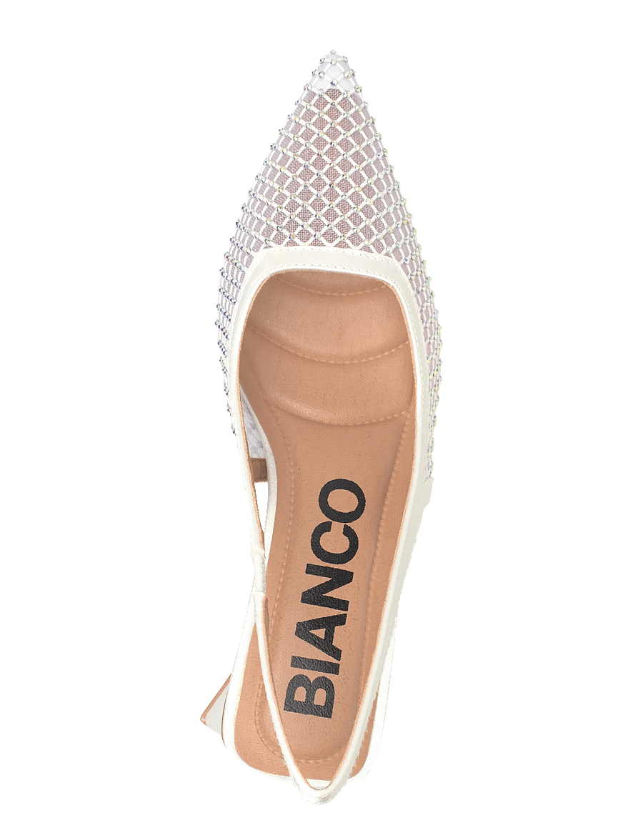 Bianco - BIAMARALYN Slingback Rhinestone Mesh - slingbacks met hak - off white - 3