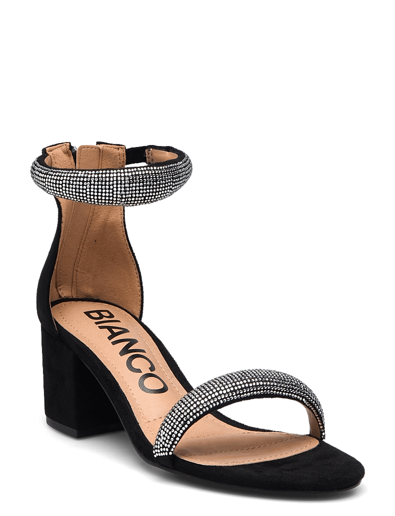 Bianco - BIALISBON Sandal Rhinestone Faux Suede - sandaletter - black - 0