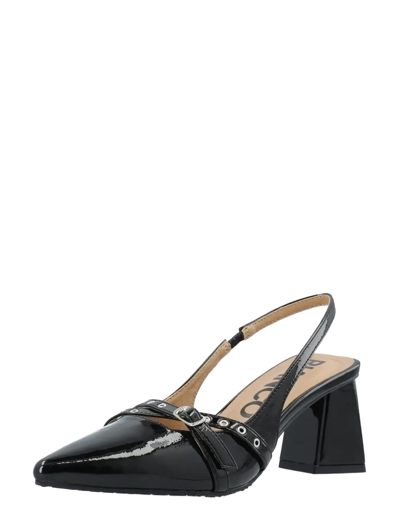 BIANCO Biamaralyn Buckle Slingback Faux Leder Schwarz - 39 - Damen