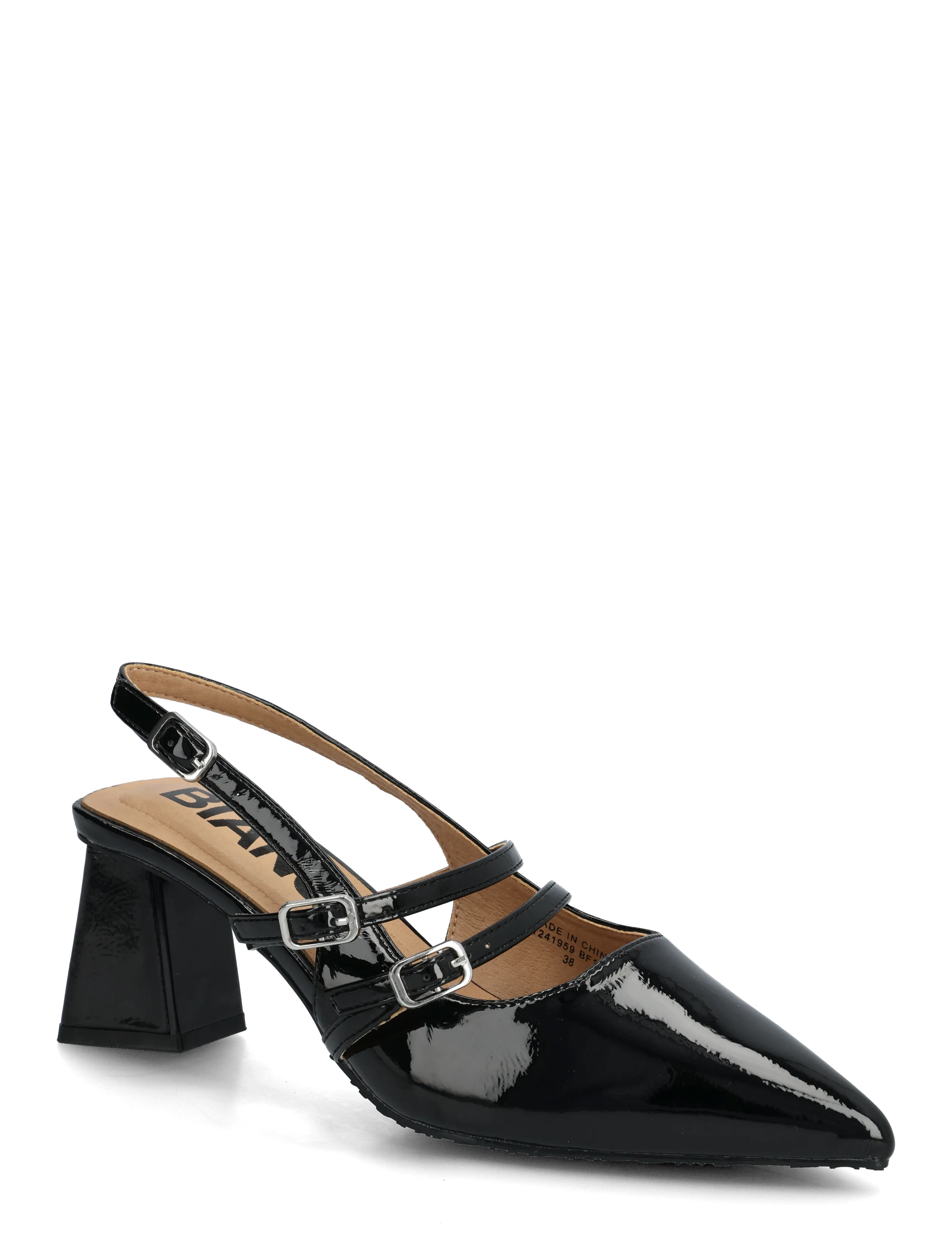Bianco BIAMARALYN Mary Jane Slingback Faux Leather - Nýkomið - BLACK PATENT / black