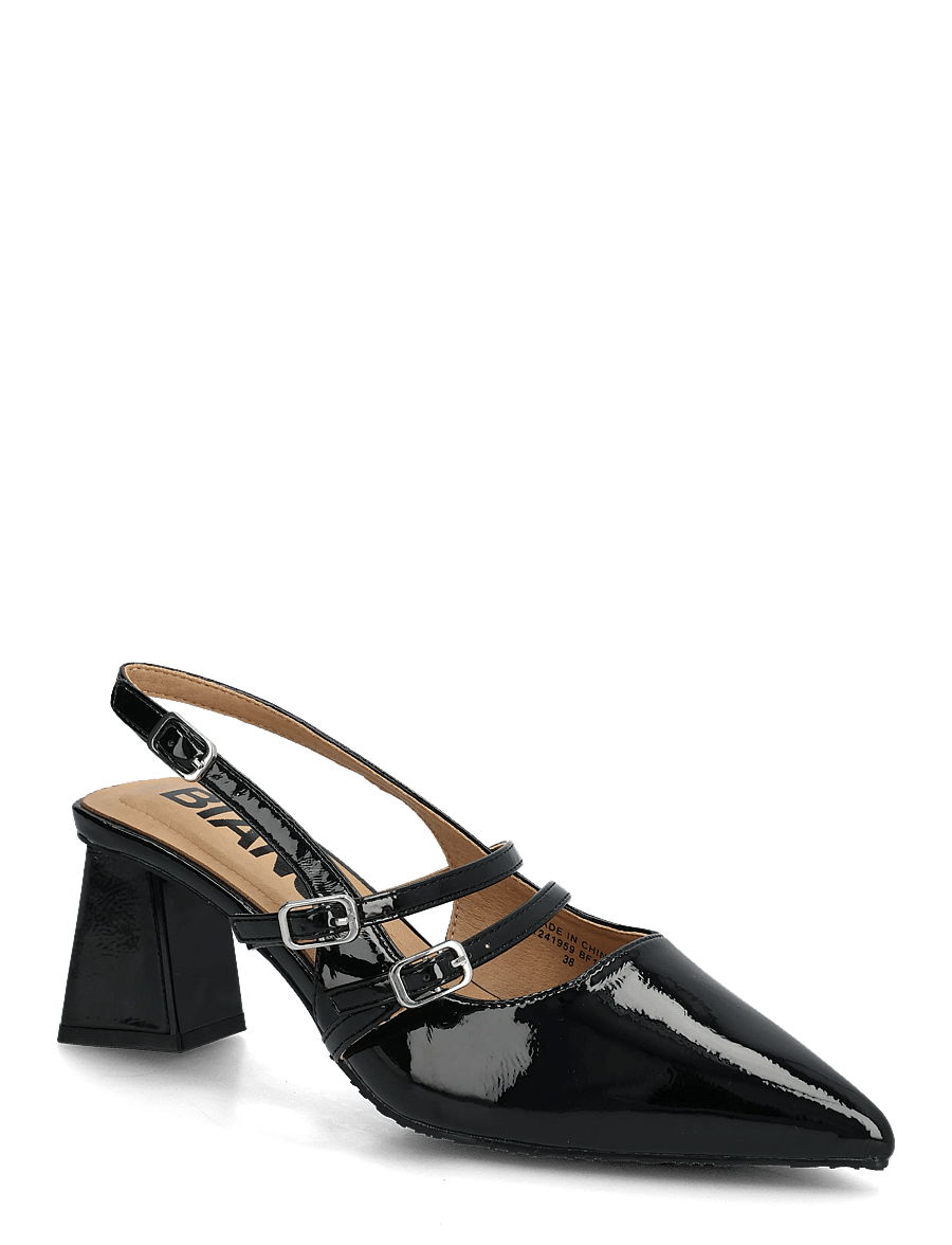 Bianco - BIAMARALYN Mary Jane Slingback Faux Leather - slingbacks med hæle - black patent - 0