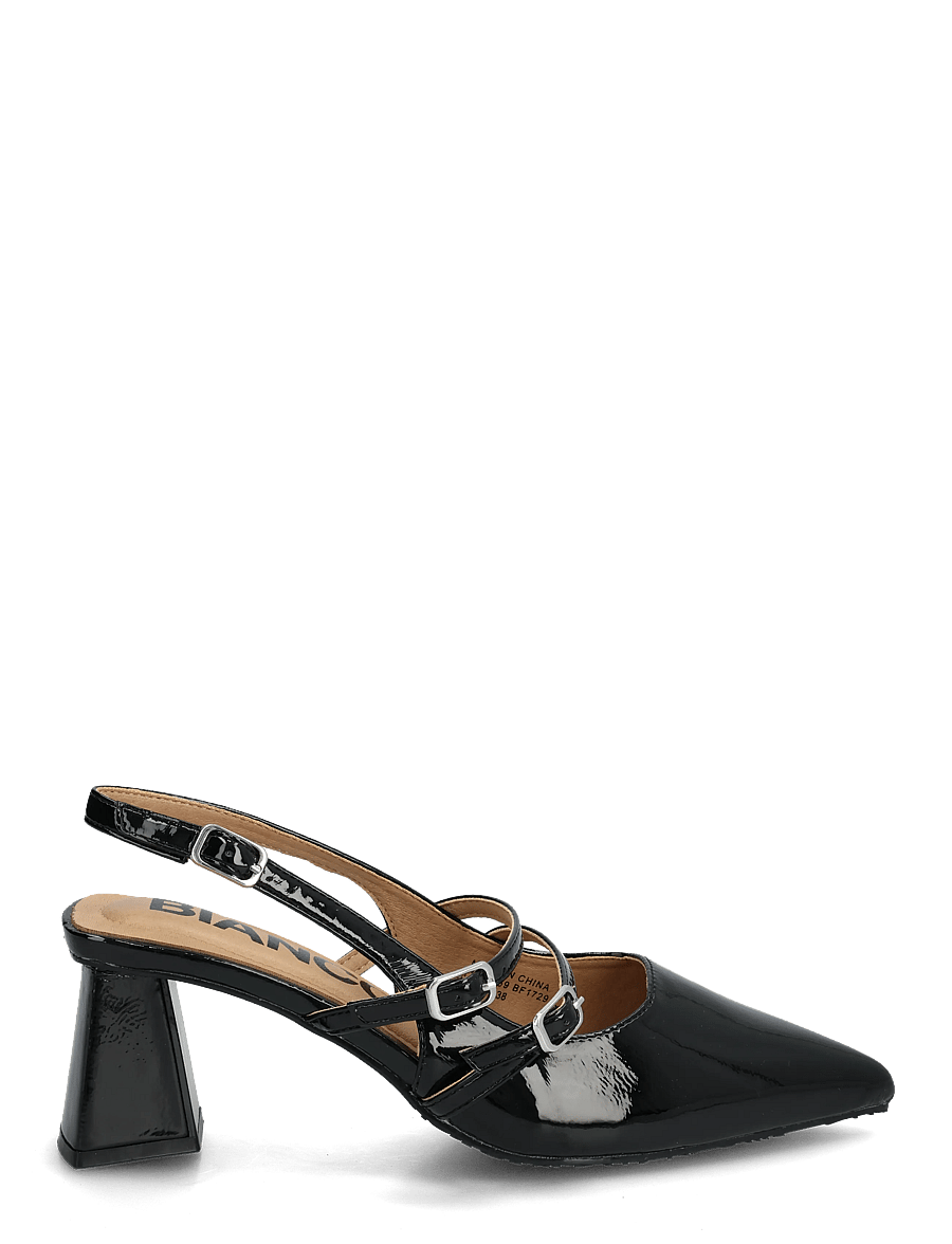 Bianco - BIAMARALYN Mary Jane Slingback Faux Leather - slingbacks med hæle - black patent - 1