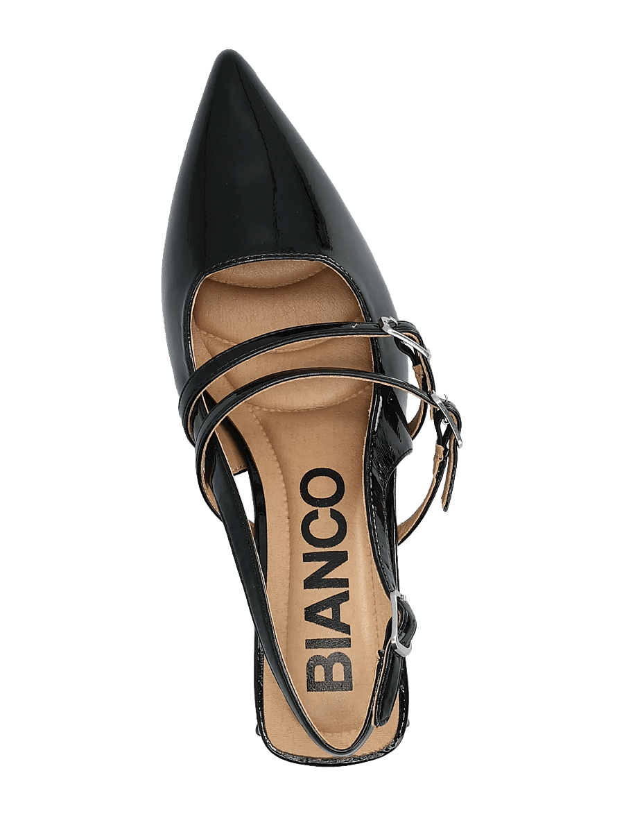 Bianco - BIAMARALYN Mary Jane Slingback Faux Leather - slingbacks med hæle - black patent - 3