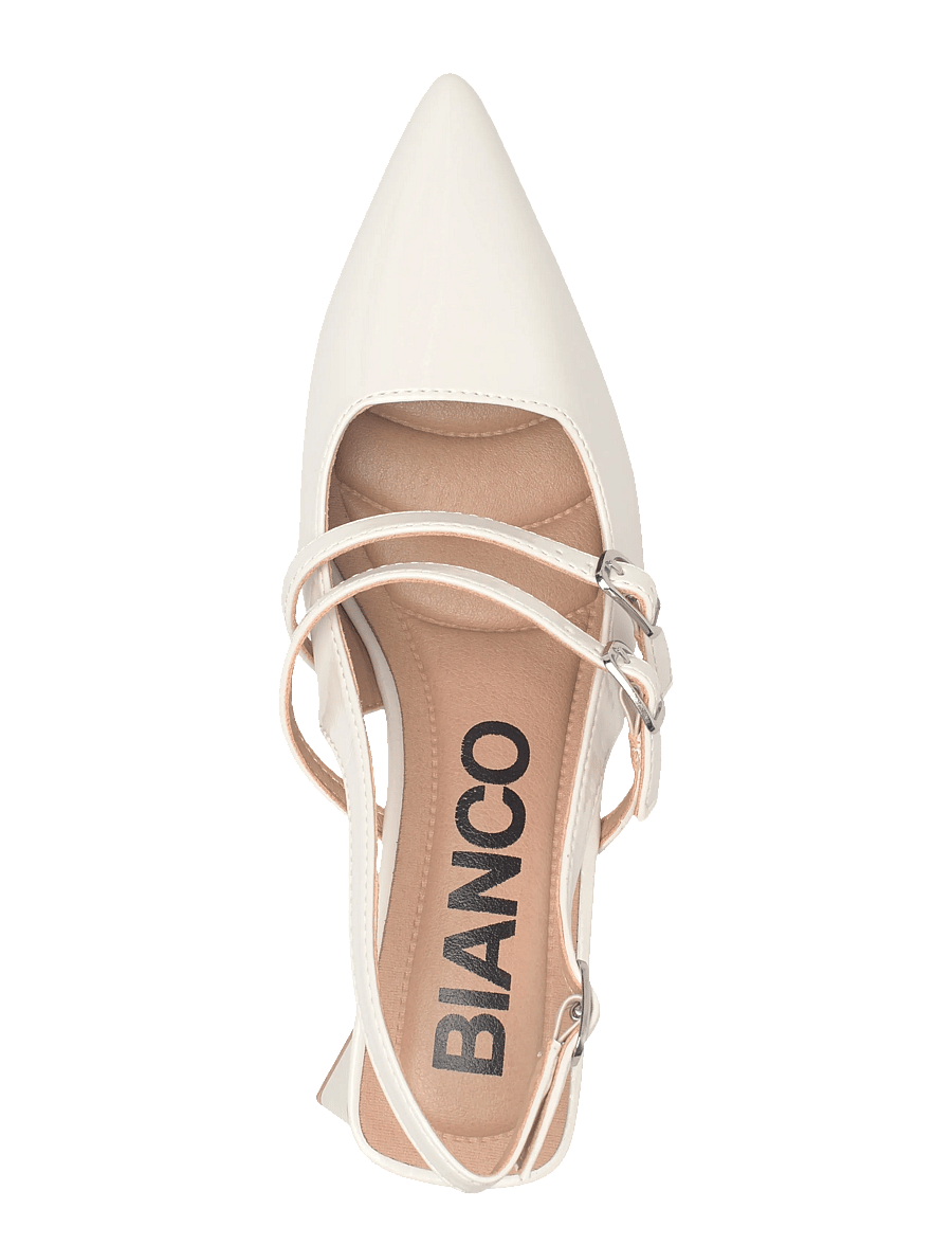 Bianco - BIAMARALYN Mary Jane Slingback Faux Leather - slingbacks mit absatz - off white patent - 3