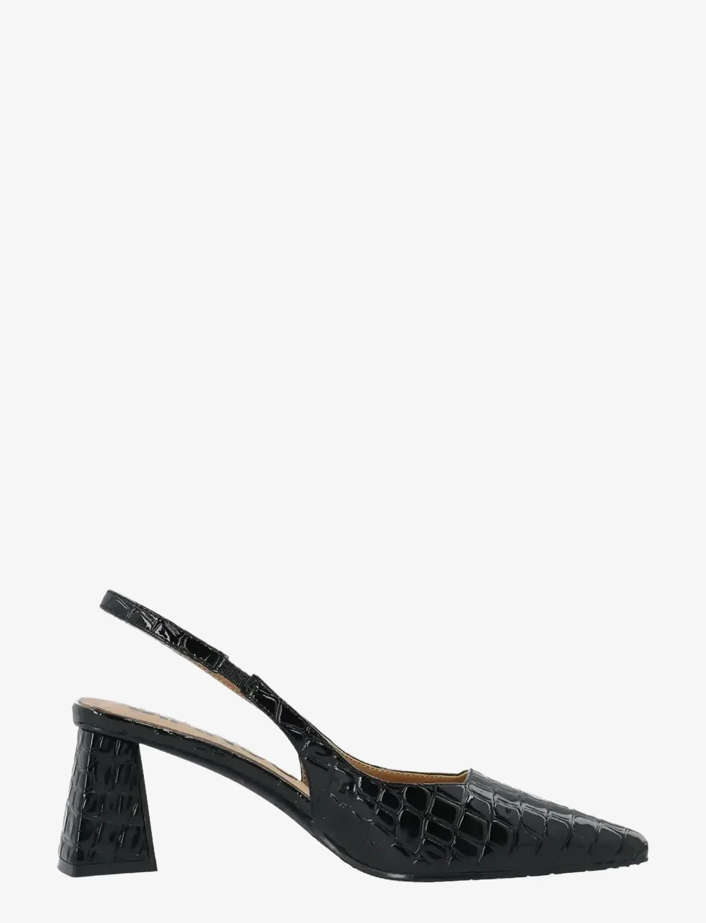 Bianco - BIAMARALYN Slingback Croco Patent - heeled slingbacks - black croco patent - 0