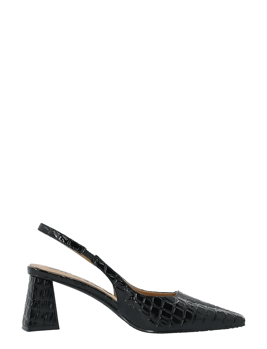 Bianco - BIAMARALYN Slingback Croco Patent - kontsaga slingback-kingad - black croco patent - 0