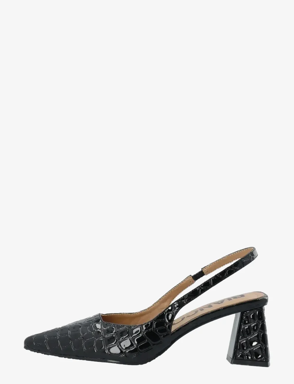 Bianco - BIAMARALYN Slingback Croco Patent - heeled slingbacks - black croco patent - 1