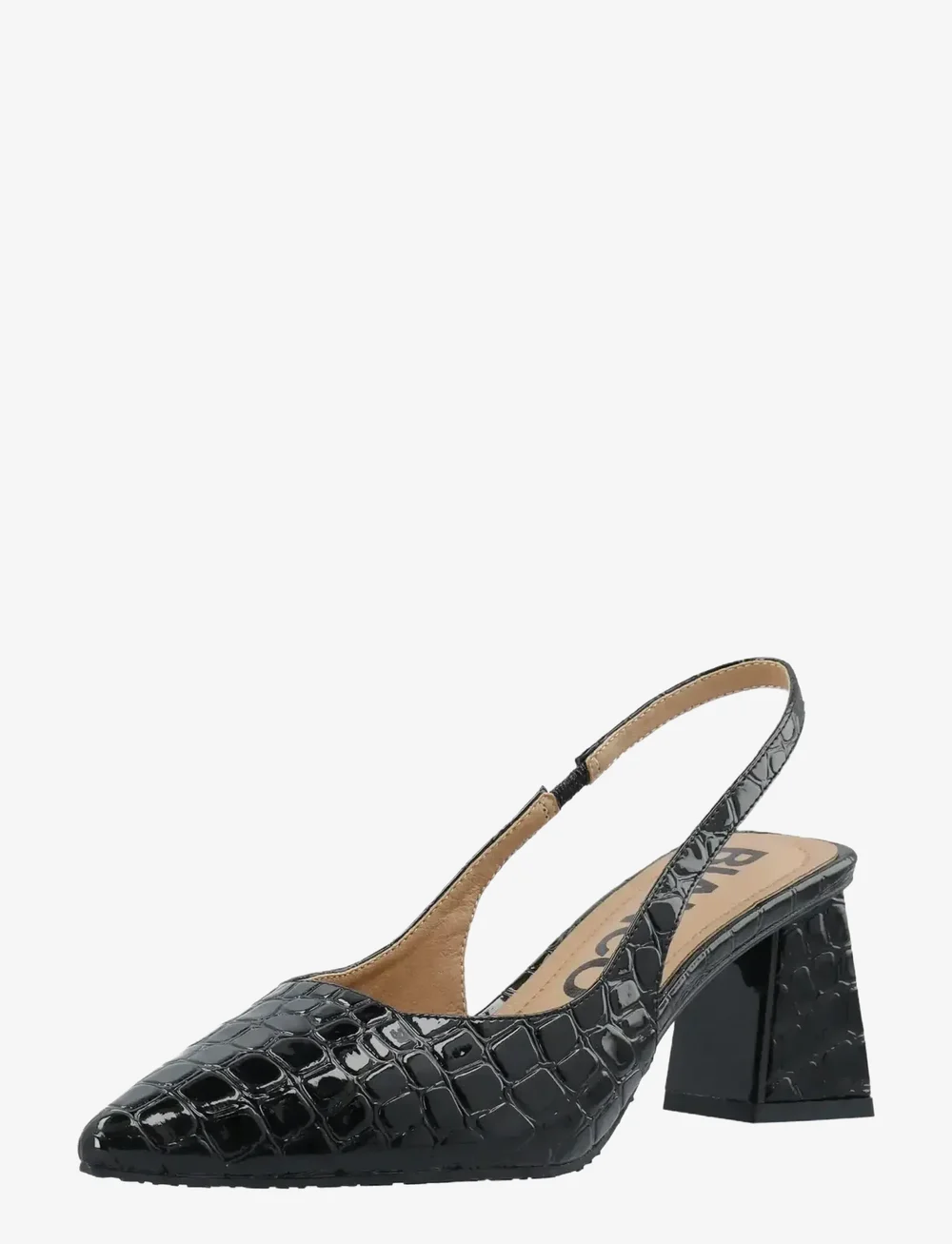 Bianco - BIAMARALYN Slingback Croco Patent - heeled slingbacks - black croco patent - 2