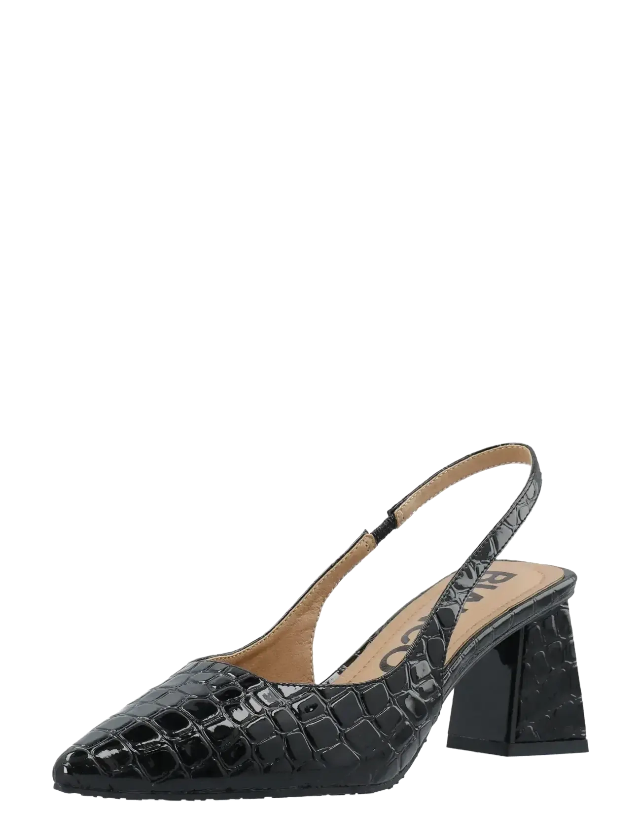 Bianco - BIAMARALYN Slingback Croco Patent - slingbacks mit absatz - black croco patent - 2