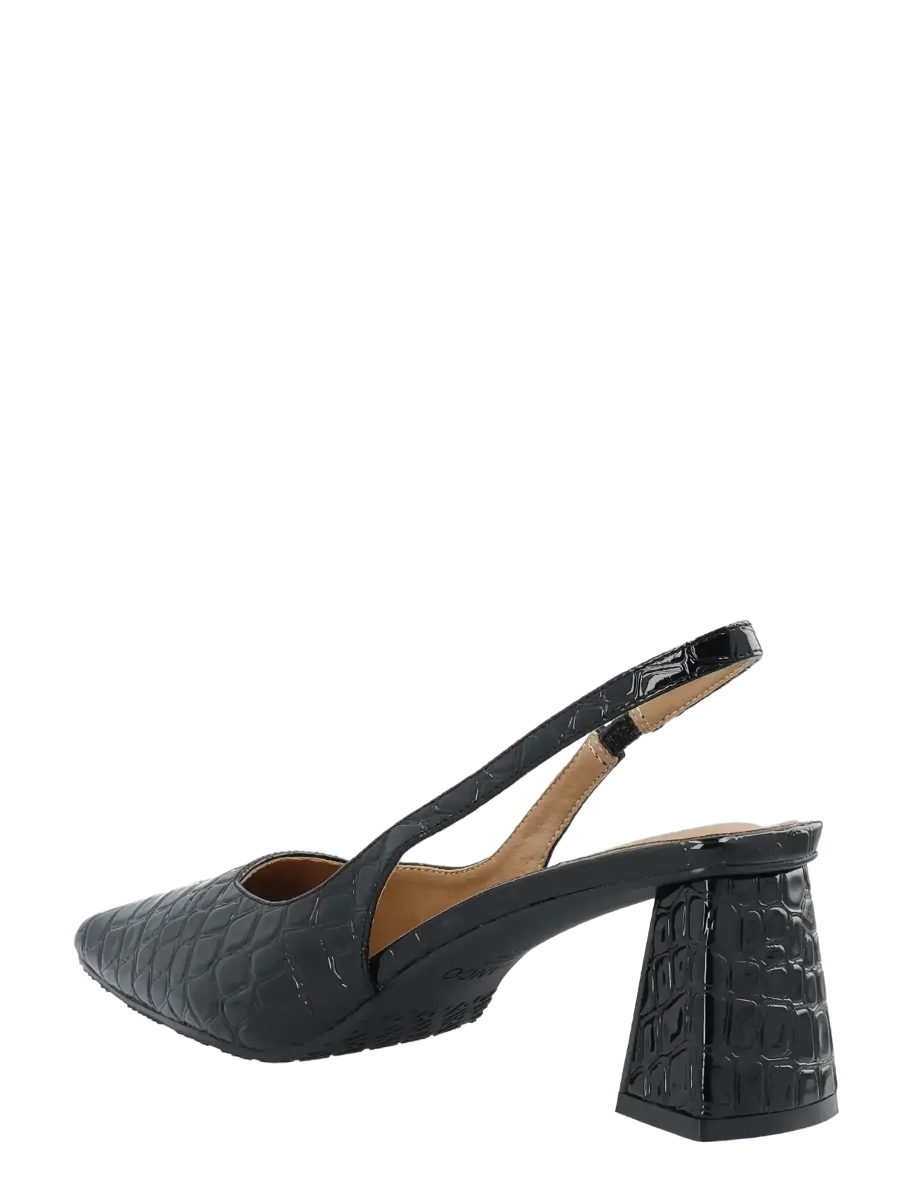 Bianco - BIAMARALYN Slingback Croco Patent - slingbacks mit absatz - black croco patent - 3