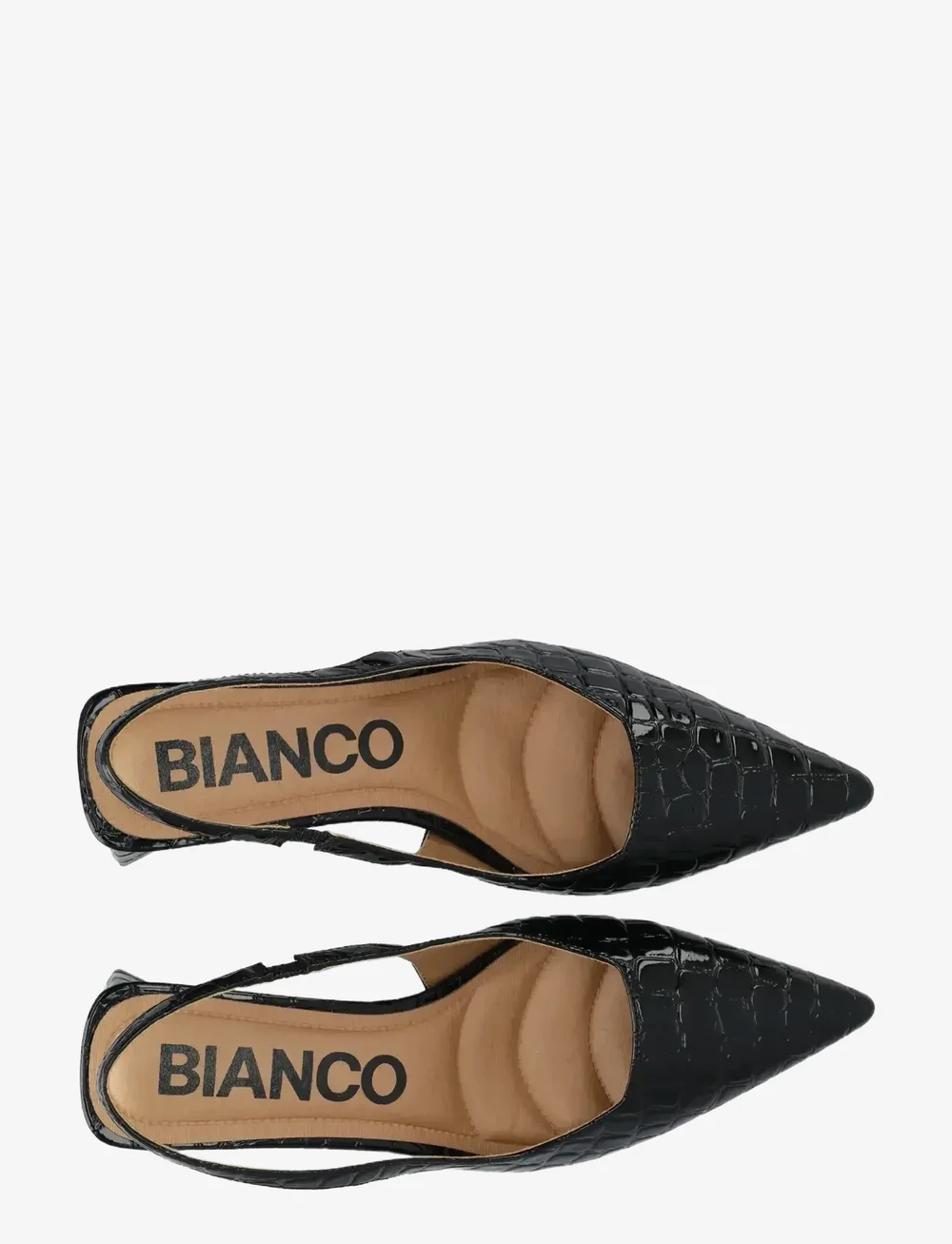 Bianco - BIAMARALYN Slingback Croco Patent - heeled slingbacks - black croco patent - 4