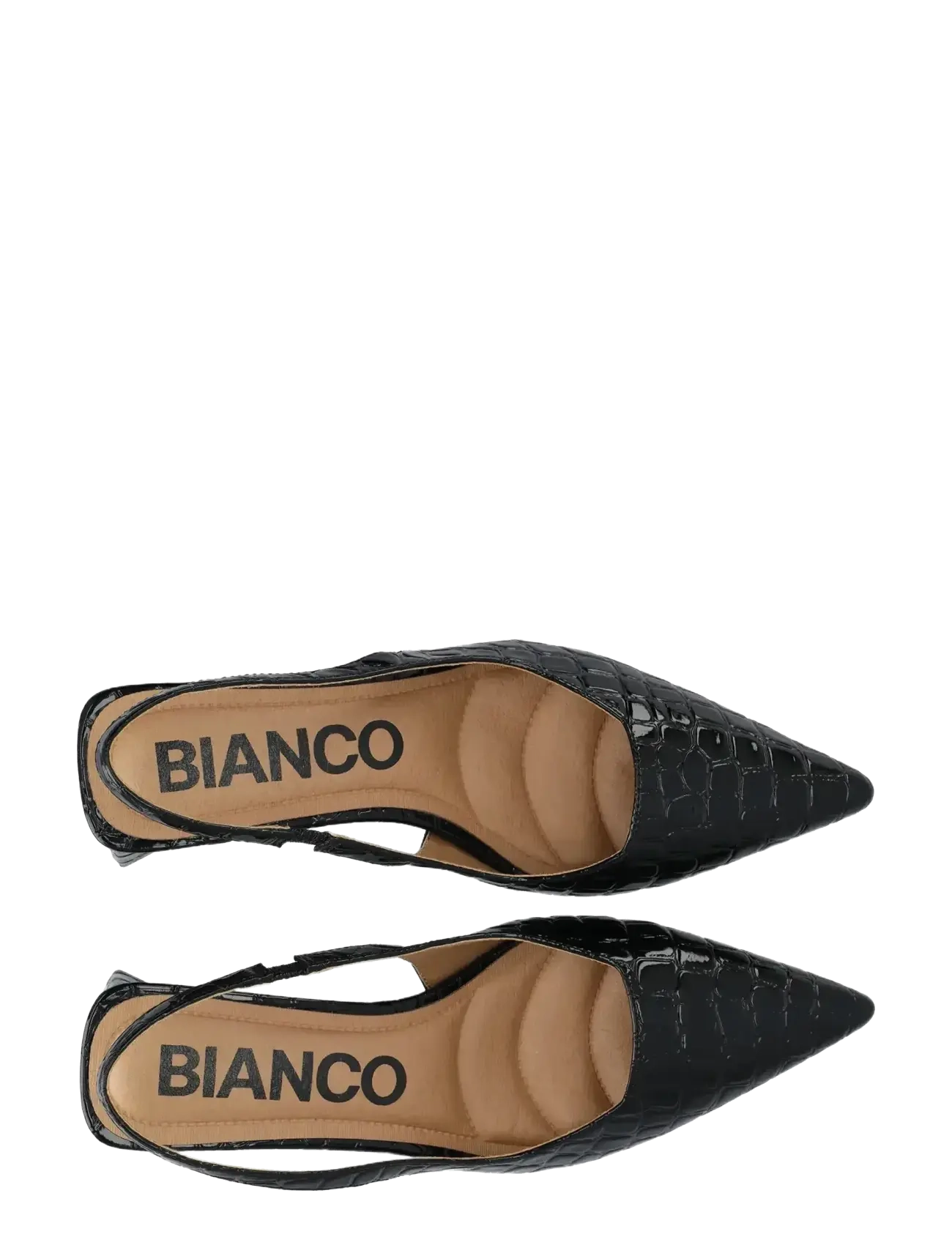 Bianco - BIAMARALYN Slingback Croco Patent - slingbacks mit absatz - black croco patent - 4