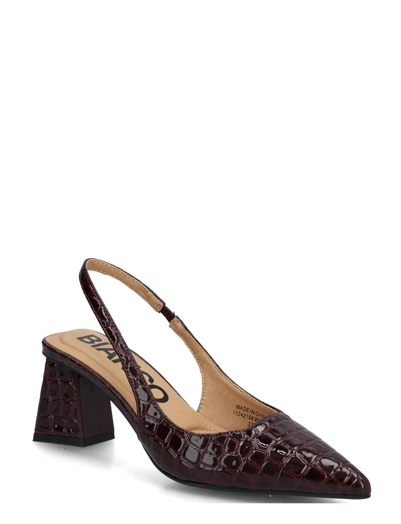 Bianco BIAMARALYN Slingback Croco Patent - Bianco - BURGUNDY CROCO PATENT / burgundy