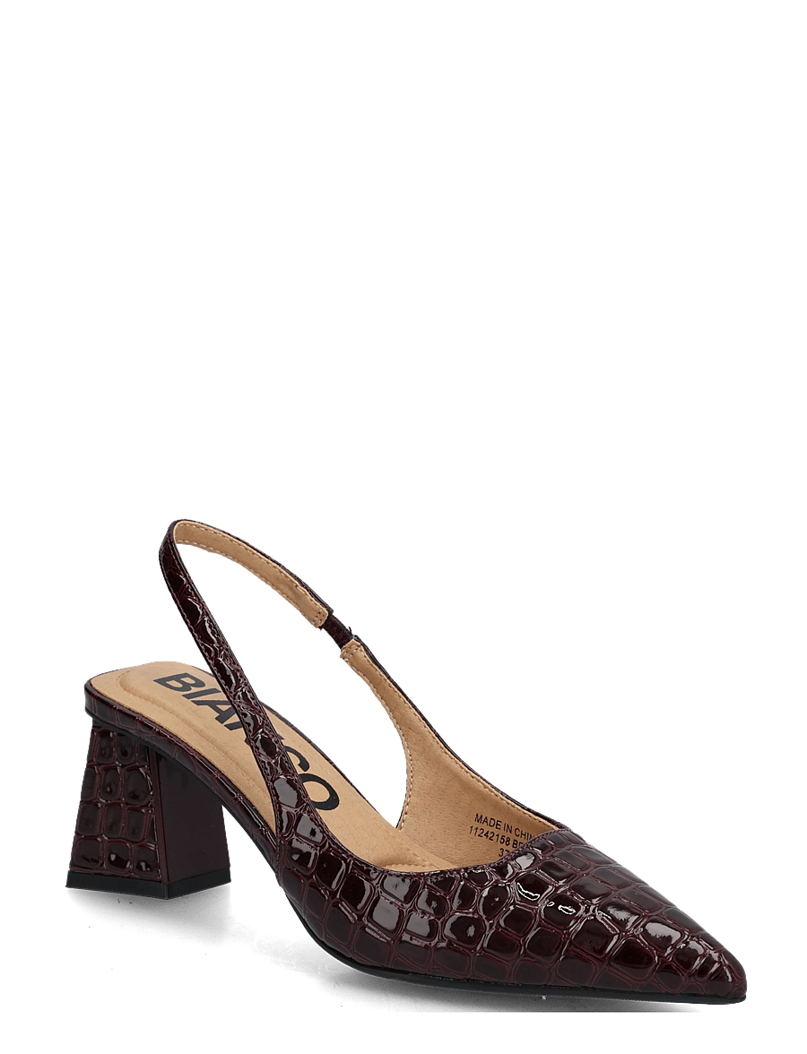 Bianco - BIAMARALYN Slingback Croco Patent - slingbacks mit absatz - burgundy croco patent - 0