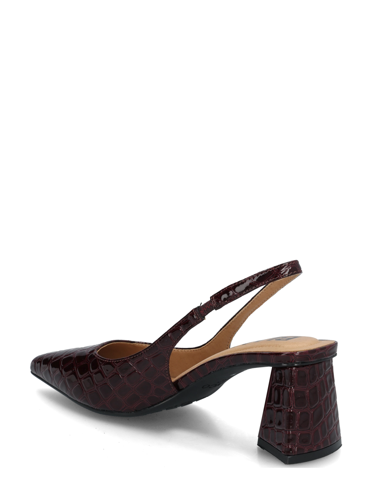 Bianco - BIAMARALYN Slingback Croco Patent - högklackade slingbacks - burgundy croco patent - 1