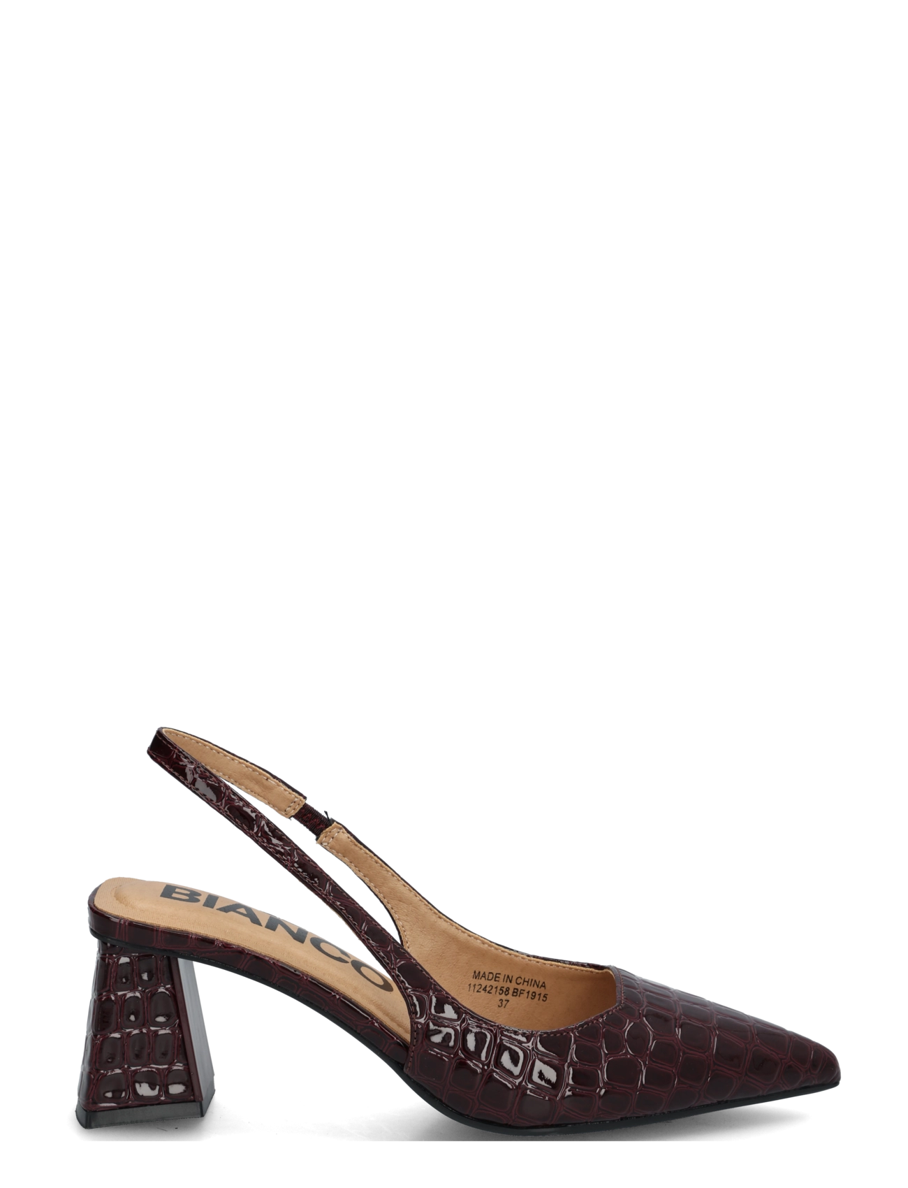 Bianco - BIAMARALYN Slingback Croco Patent - högklackade slingbacks - burgundy croco patent - 2