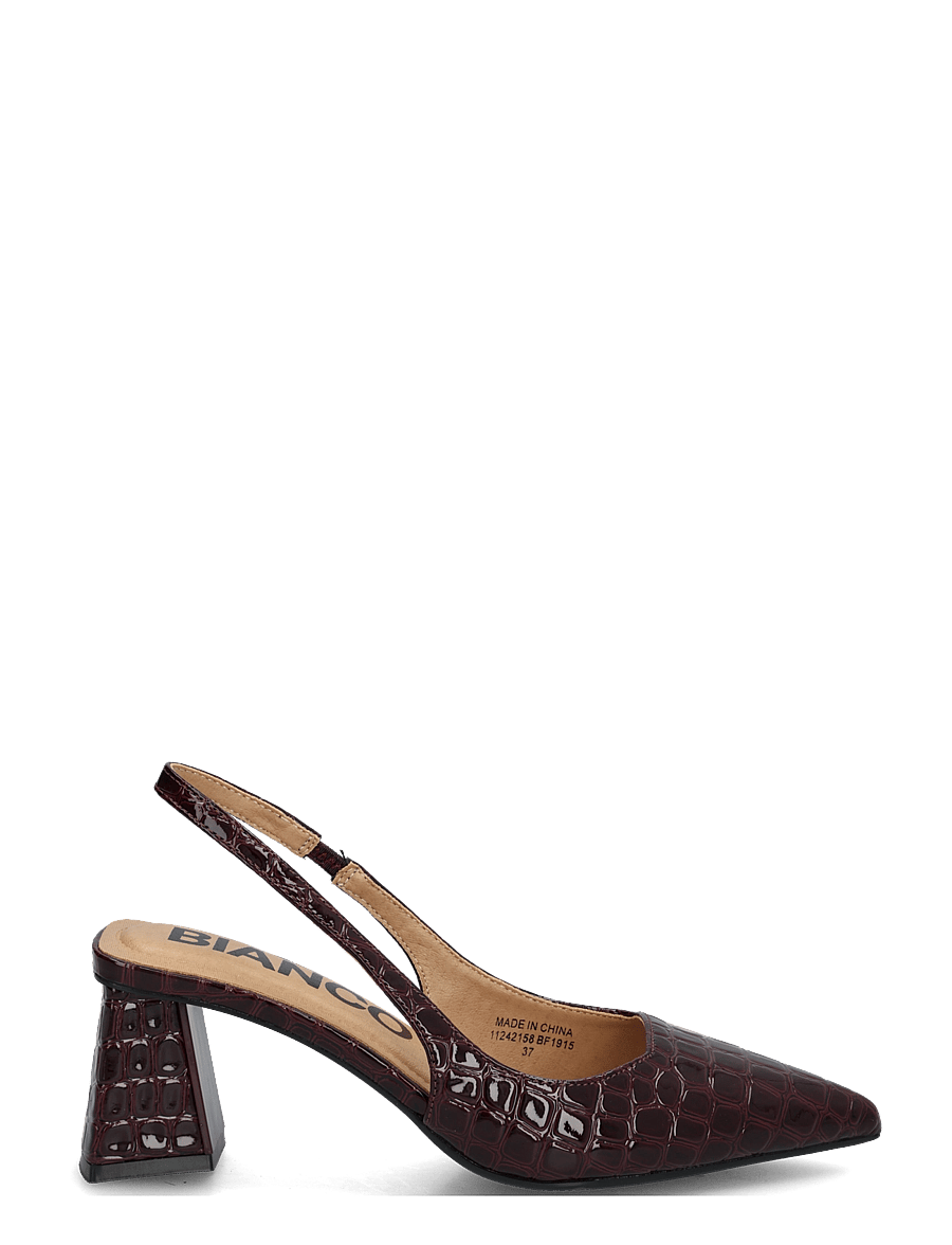Bianco - BIAMARALYN Slingback Croco Patent - slingbacks mit absatz - burgundy croco patent - 2