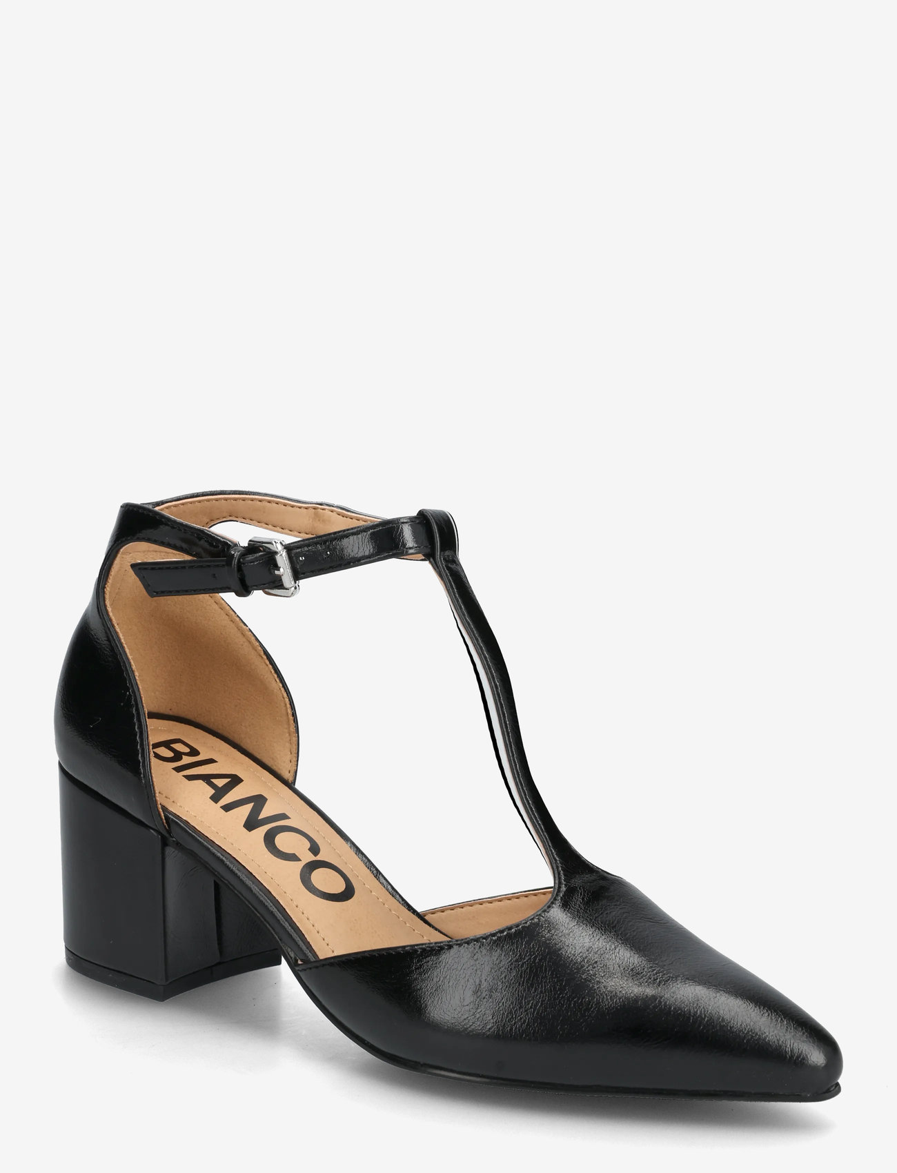 Bianco - BIADEVIVED T-Strap Pump Faux Leather - pumps - black - 0