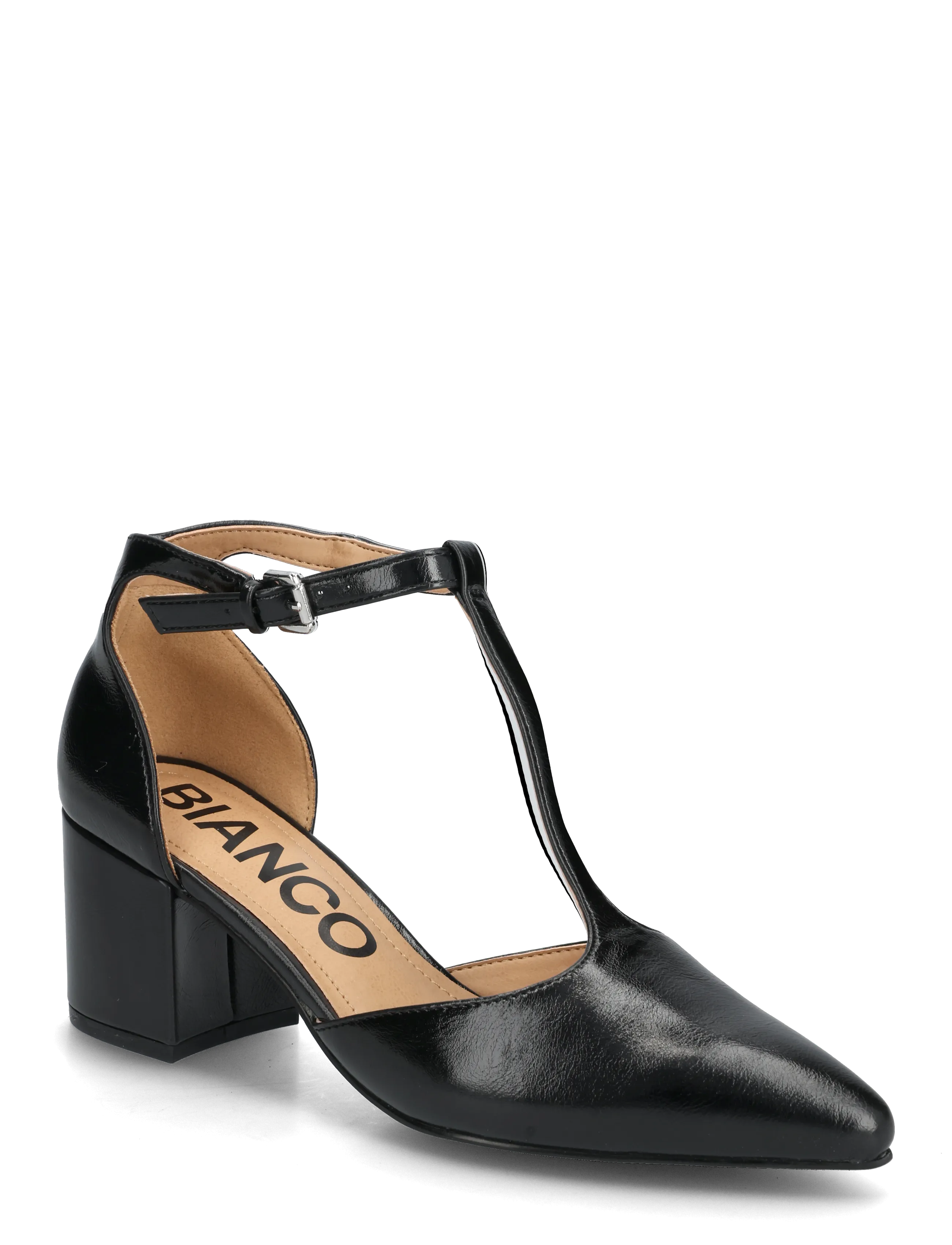 Bianco BIADEVIVED T-Strap Pump Faux Leather - Pumps - BLACK / black