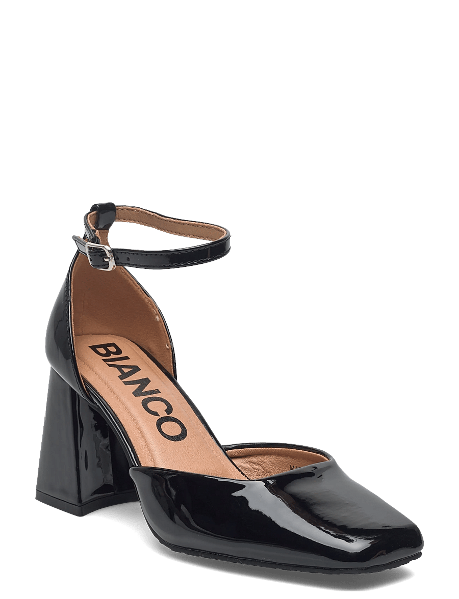 Bianco - BIAJOYCE D'orsay Pump Faux Leather - augstpapēžu sandales ar atvērtu papēdi - black patent - 0