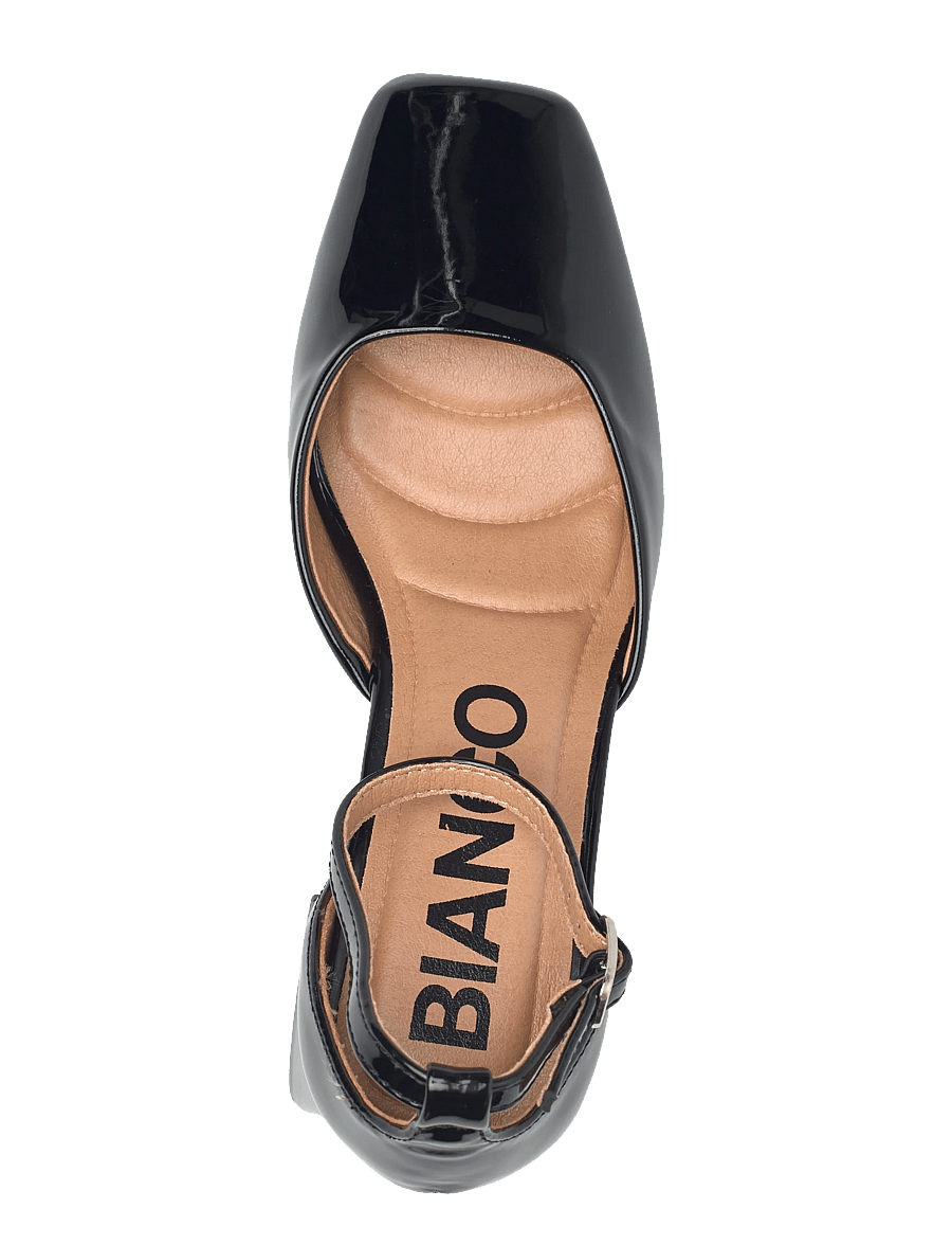 Bianco - BIAJOYCE D'orsay Pump Faux Leather - augstpapēžu sandales ar atvērtu papēdi - black patent - 3