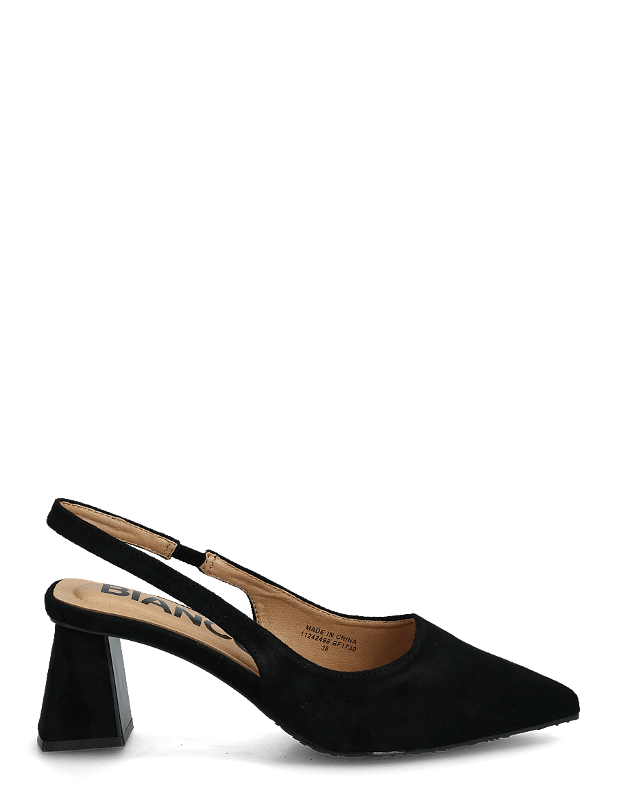 Bianco - BIAMARALYN Slingback Faux Suede - slingbacks mit absatz - black - 1