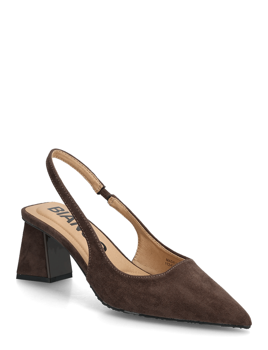 Bianco - BIAMARALYN Slingback Faux Suede - högklackade slingbacks - dark brown - 0