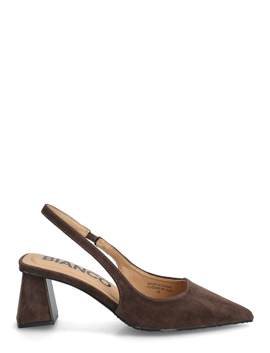Bianco - BIAMARALYN Slingback Faux Suede - högklackade slingbacks - dark brown - 1