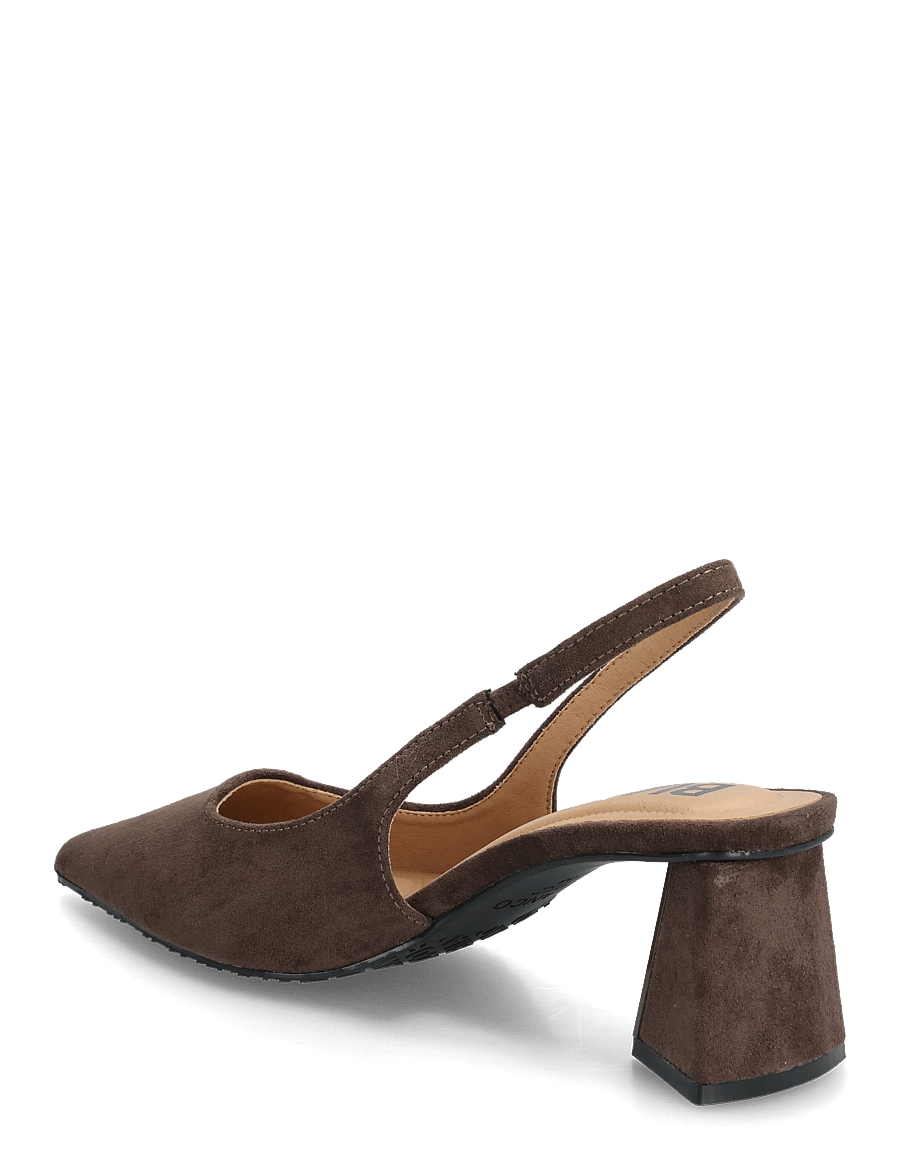 Bianco - BIAMARALYN Slingback Faux Suede - högklackade slingbacks - dark brown - 2