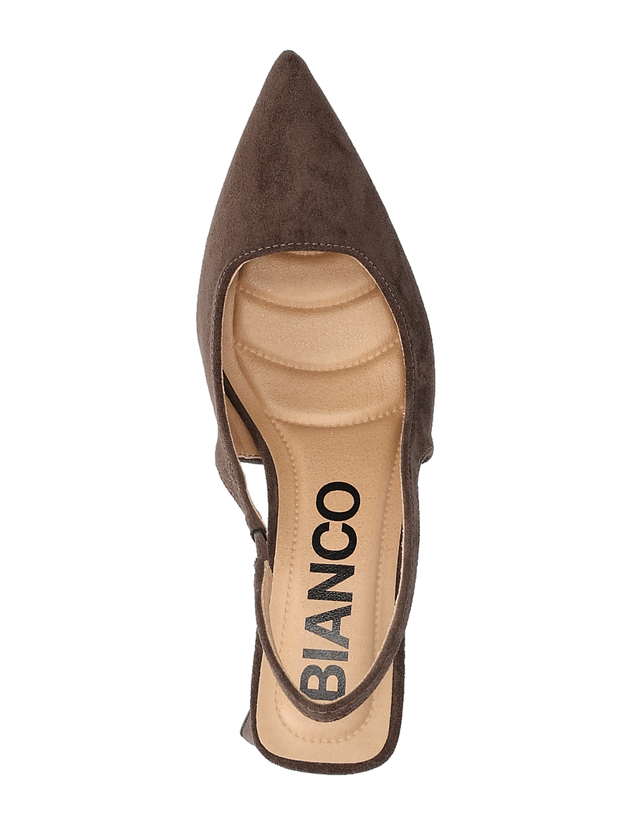 Bianco - BIAMARALYN Slingback Faux Suede - högklackade slingbacks - dark brown - 3