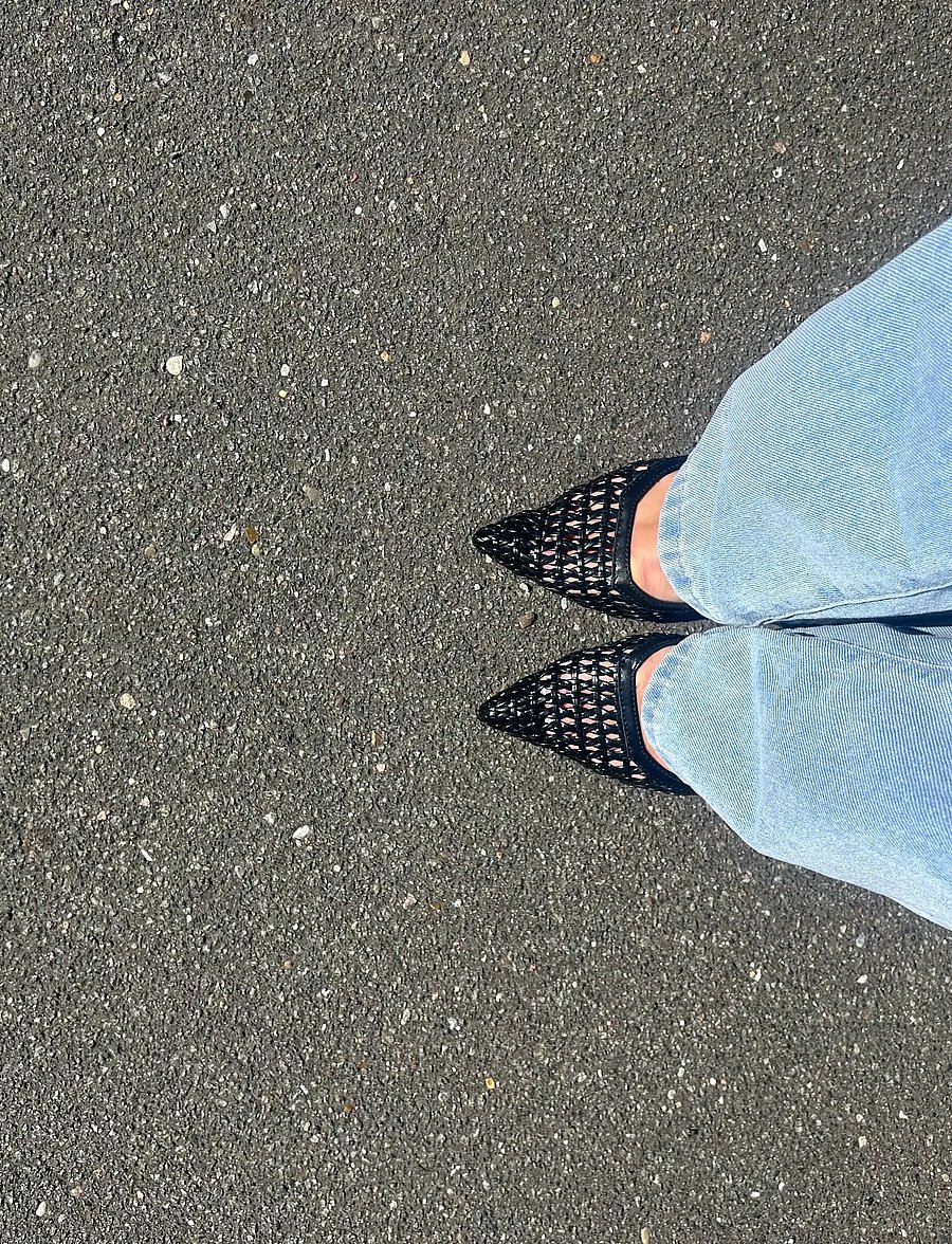 Bianco - BIAMARALYN Slingback Weaved Faux Leather - högklackade slingbacks - black - 0