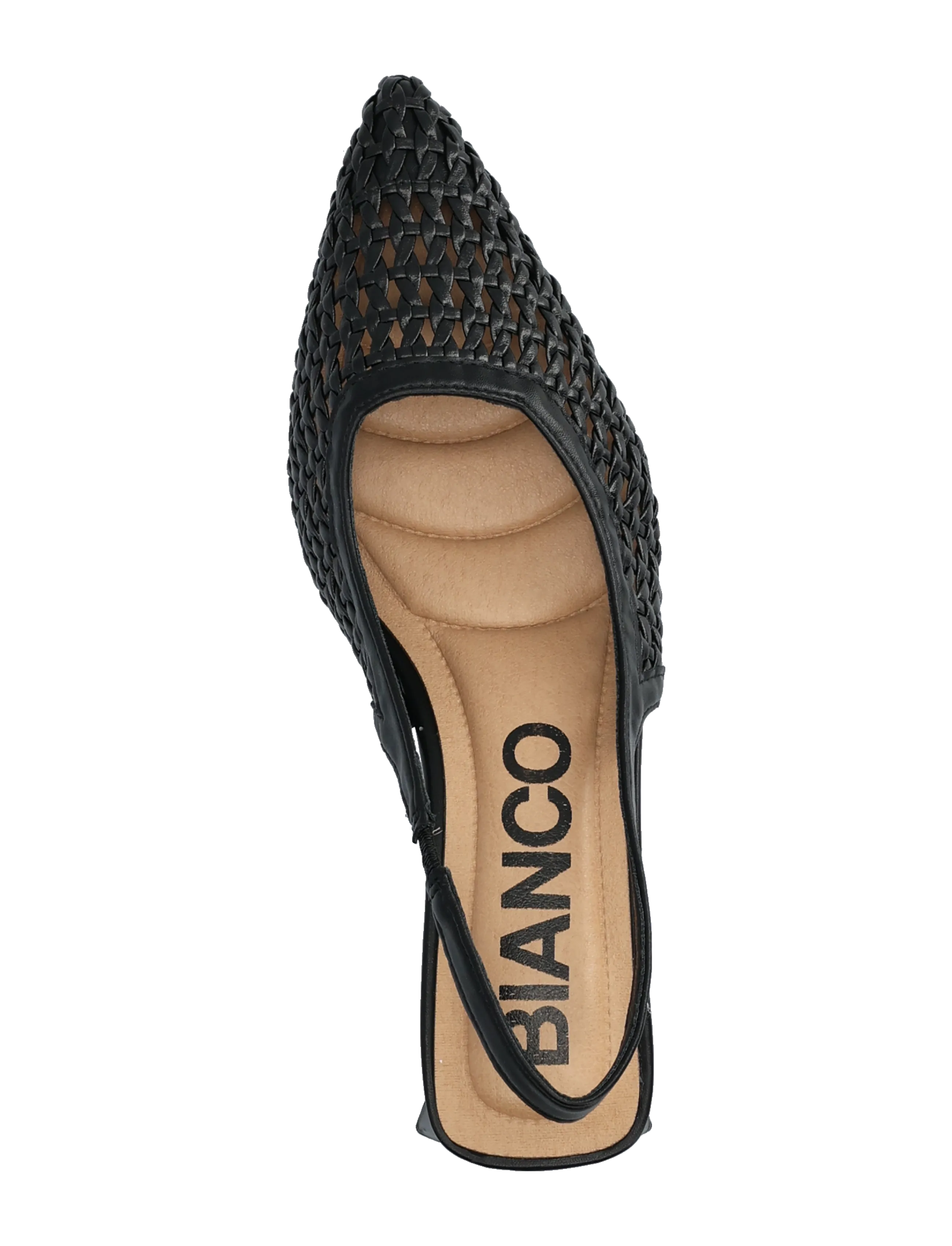 Bianco - BIAMARALYN Slingback Weaved Faux Leather - slingbacks med hæle - black - 4