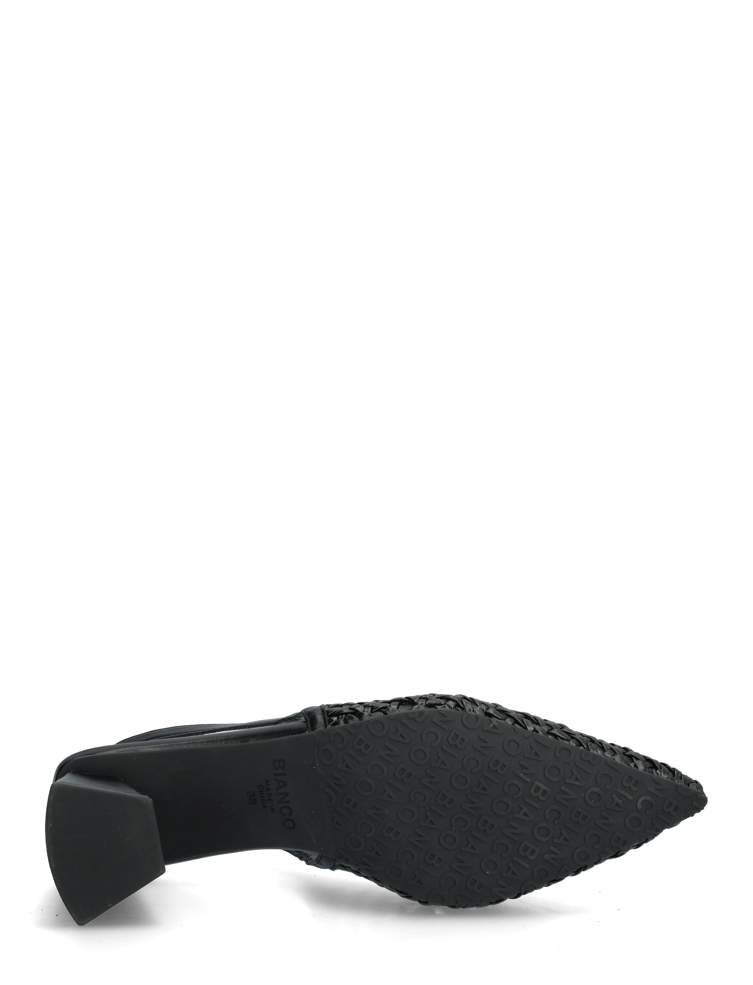 Bianco - BIAMARALYN Slingback Weaved Faux Leather - slingbacks med hæle - black - 5