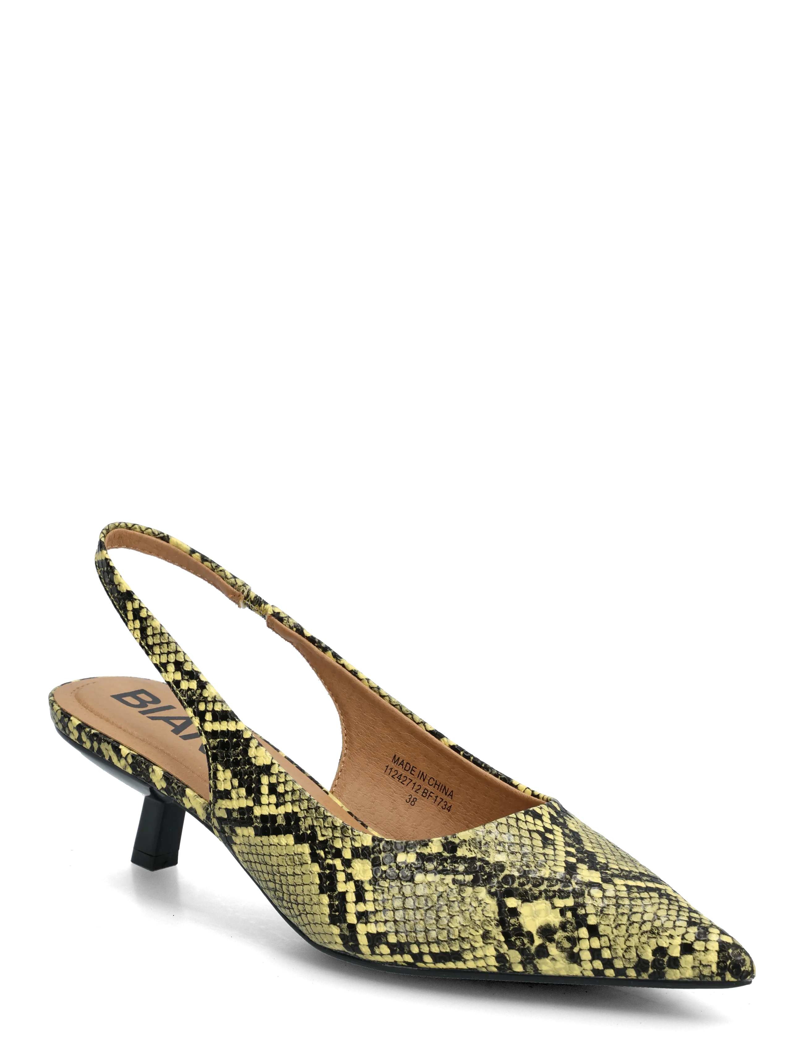 Bianco BIAKRISTIN Kitten Heel Slingback Faux Leather - Slingbacks mit Absatz - YELLOW SNAKE / multi