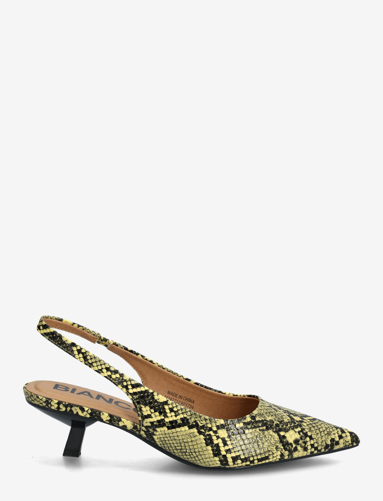 Bianco - BIAKRISTIN Kitten Heel Slingback Faux Leather - slingbacks med hæle - yellow snake - 1