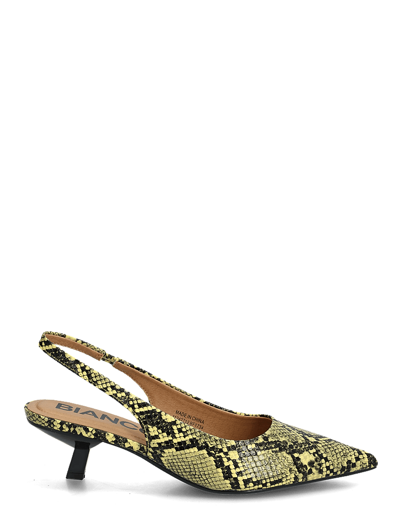 Bianco - BIAKRISTIN Kitten Heel Slingback Faux Leather - slingbacks med hæle - yellow snake - 1