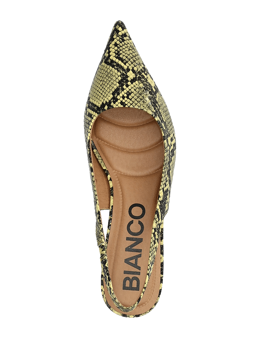 Bianco - BIAKRISTIN Kitten Heel Slingback Faux Leather - aukštakulnės basutės atviru kulnu - yellow snake - 3