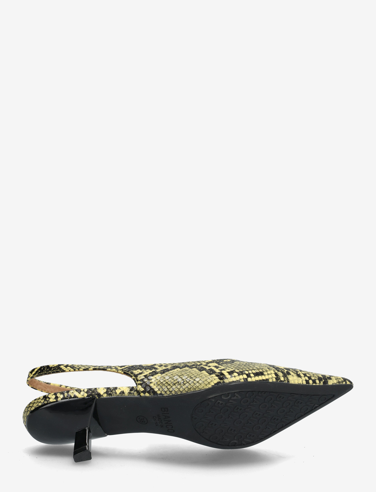 Bianco - BIAKRISTIN Kitten Heel Slingback Faux Leather - slingbacks med hæle - yellow snake - 4